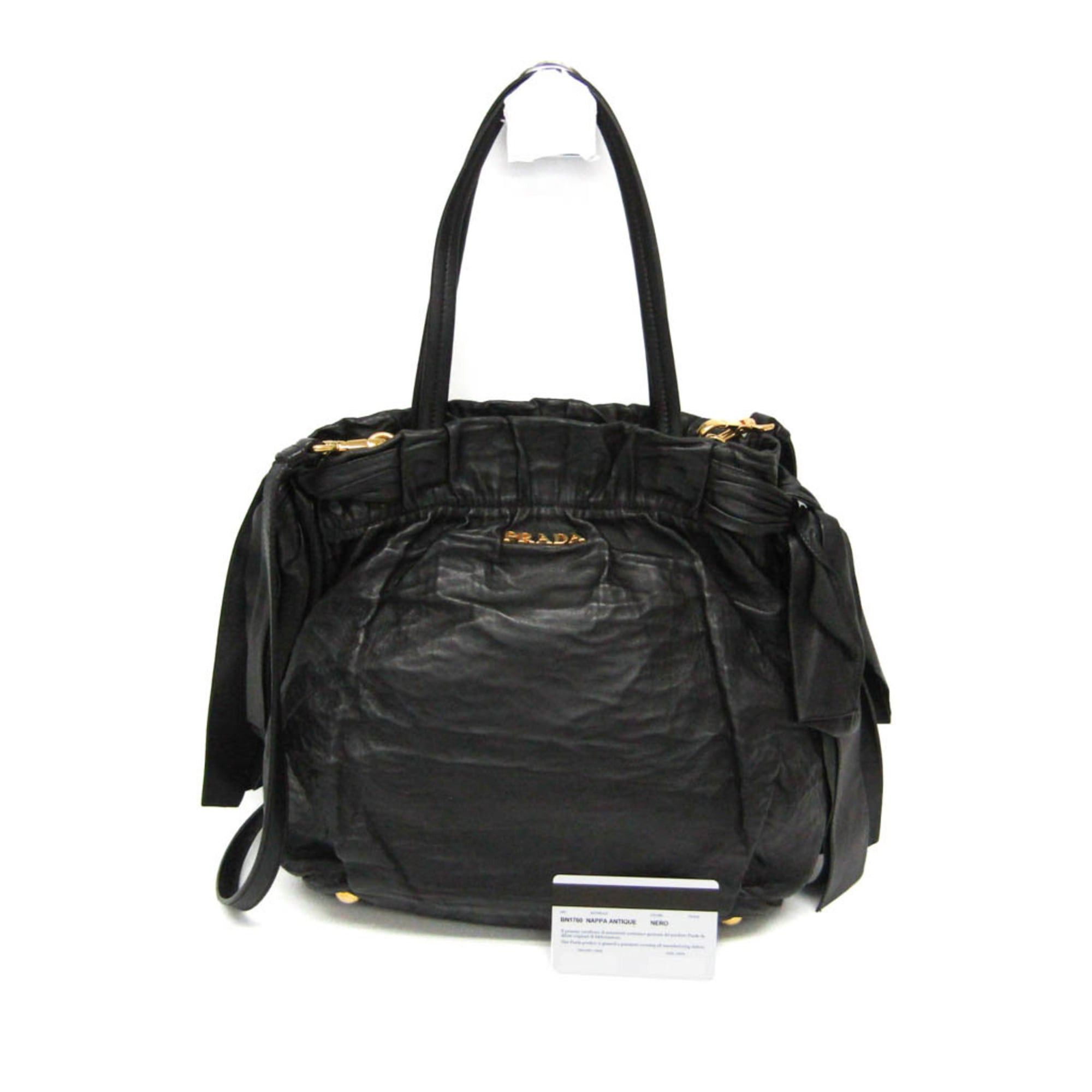 Prada Prada Side Bow BN1760 Women's Nappa Leather Handbag,Shoulder Bag Black,Nero Size ONE SIZE - 2 Thumbnail