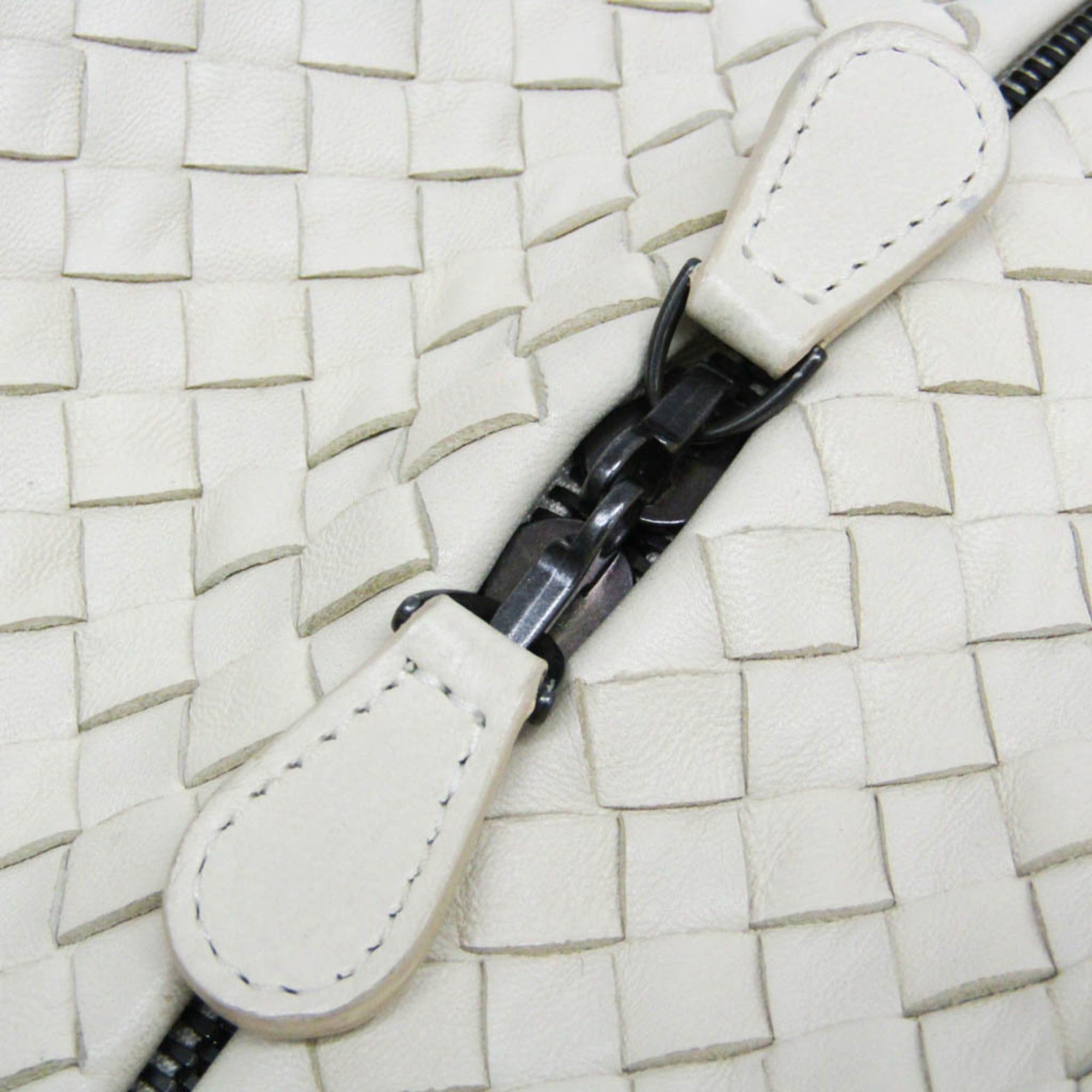 Bottega Veneta Bottega Veneta Intrecciato Women's Leather Shoulder Bag White Size ONE SIZE - 15 Thumbnail