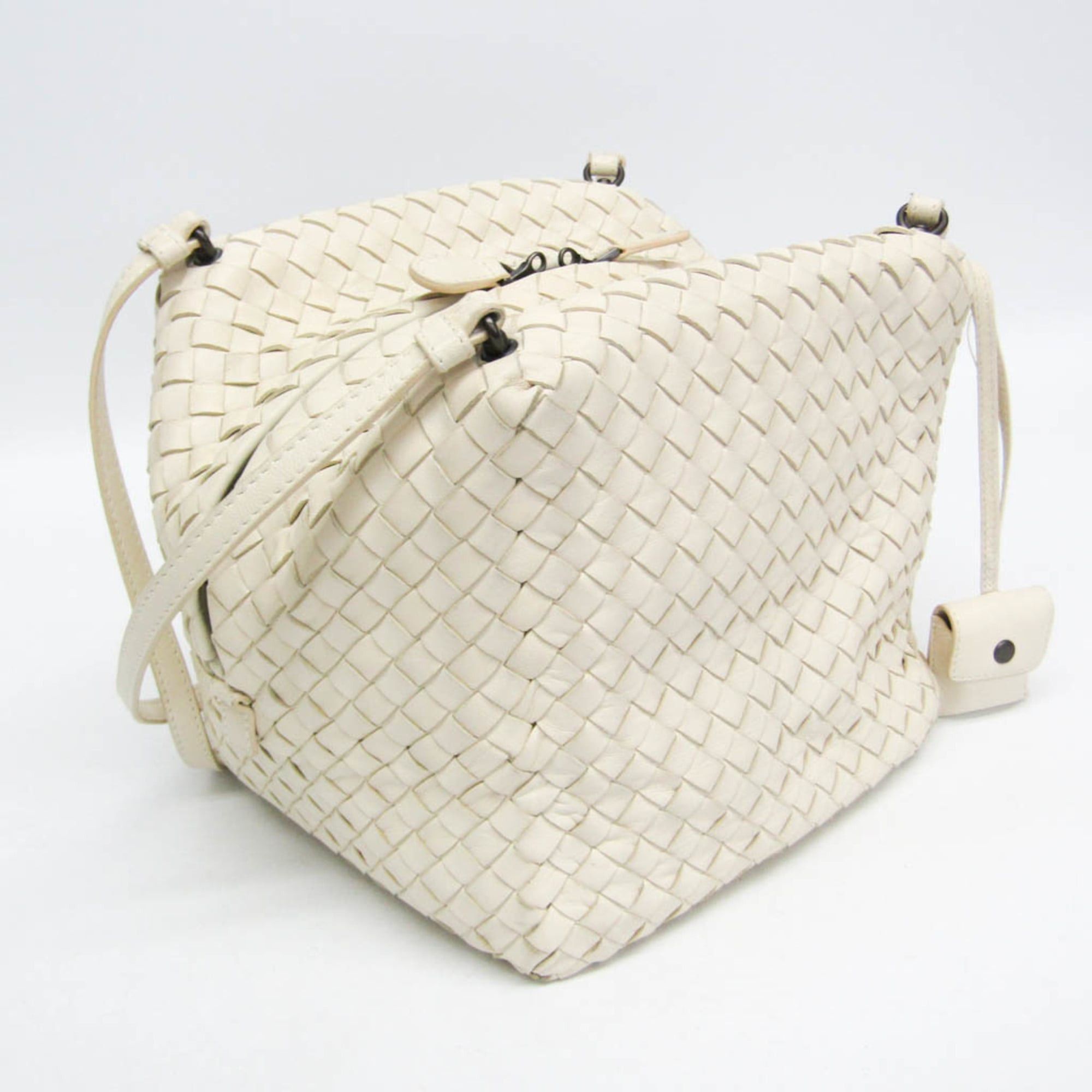 Bottega Veneta Bottega Veneta Intrecciato Women's Leather Shoulder Bag White Size ONE SIZE - 8 Thumbnail