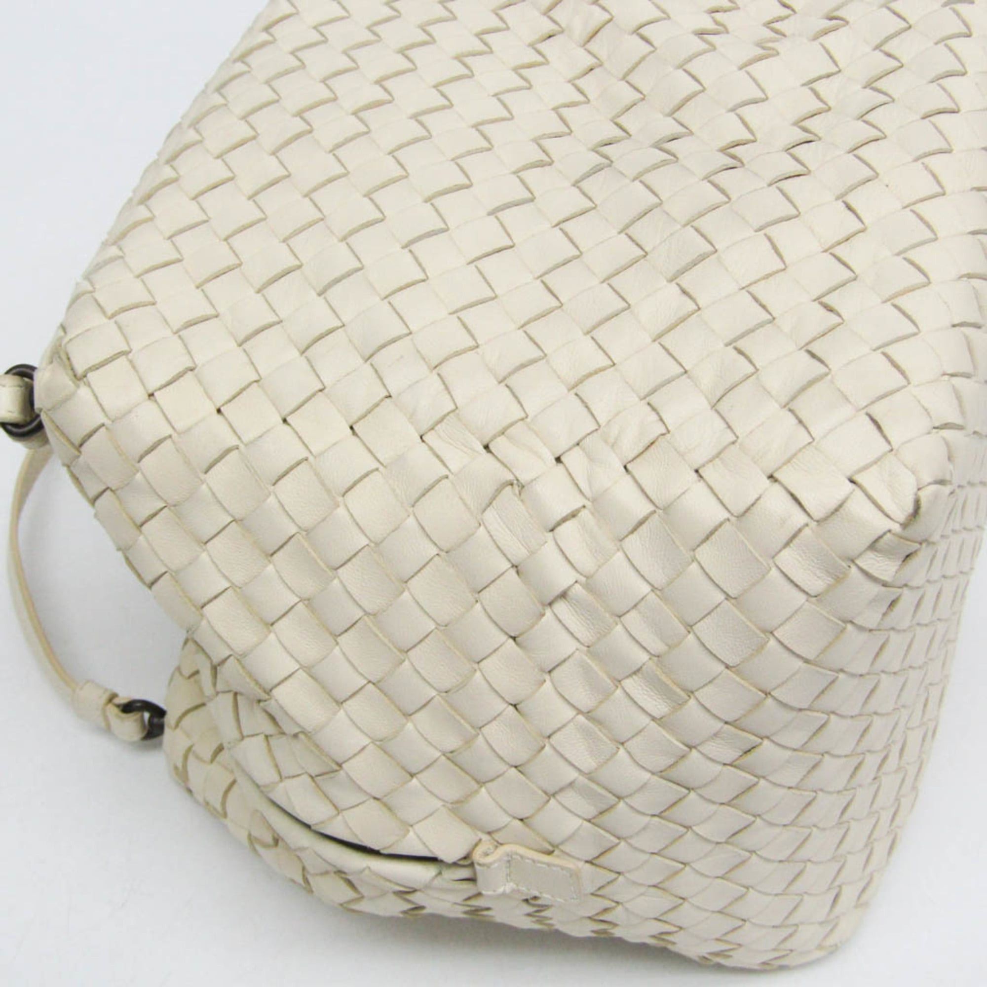 Bottega Veneta Bottega Veneta Intrecciato Women's Leather Shoulder Bag White Size ONE SIZE - 7 Thumbnail