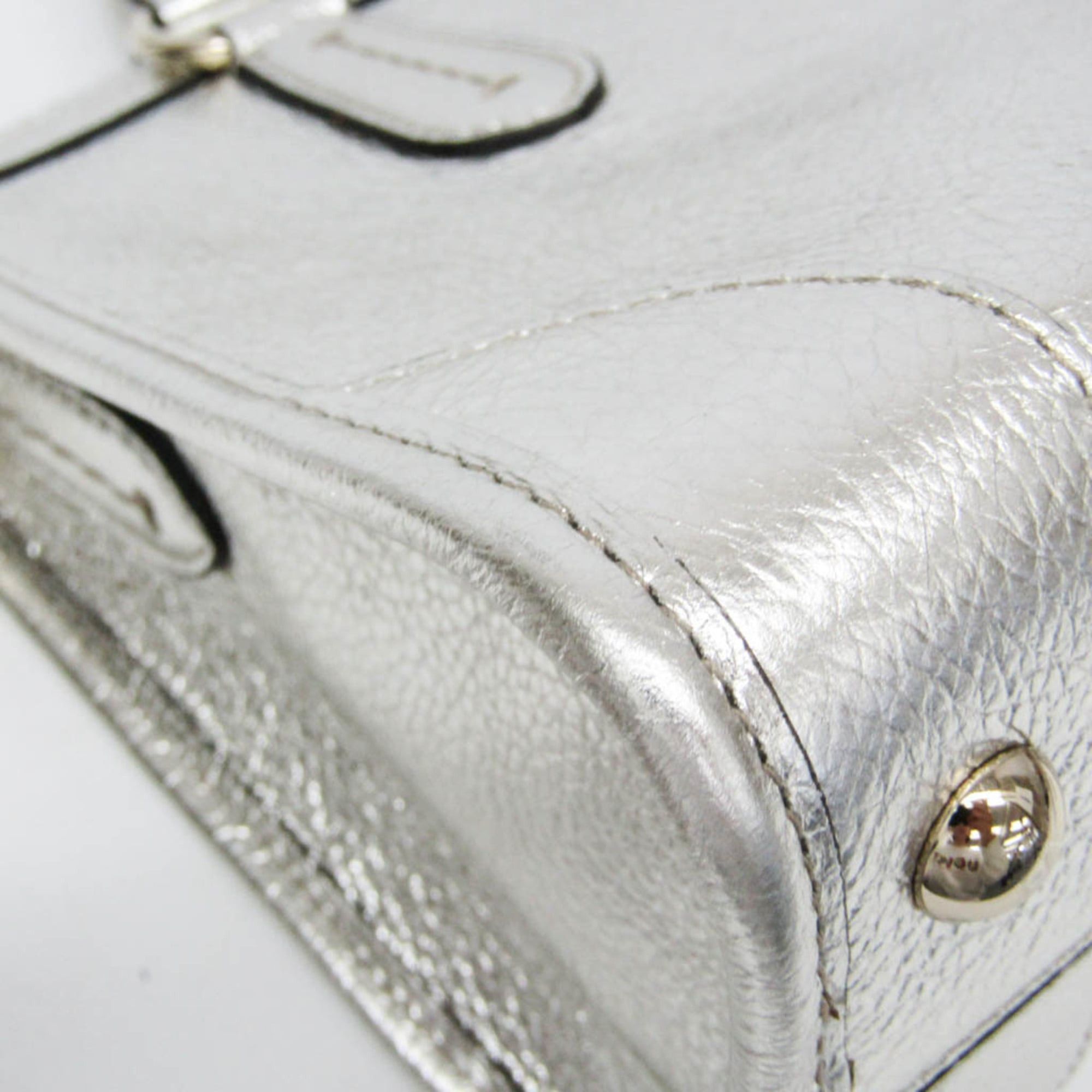 Salvatore Ferragamo Salvatore Ferragamo Gancini 21 0388 Women's Leather Handbag,Shoulder Bag Silver Size ONE SIZE - 5 Thumbnail