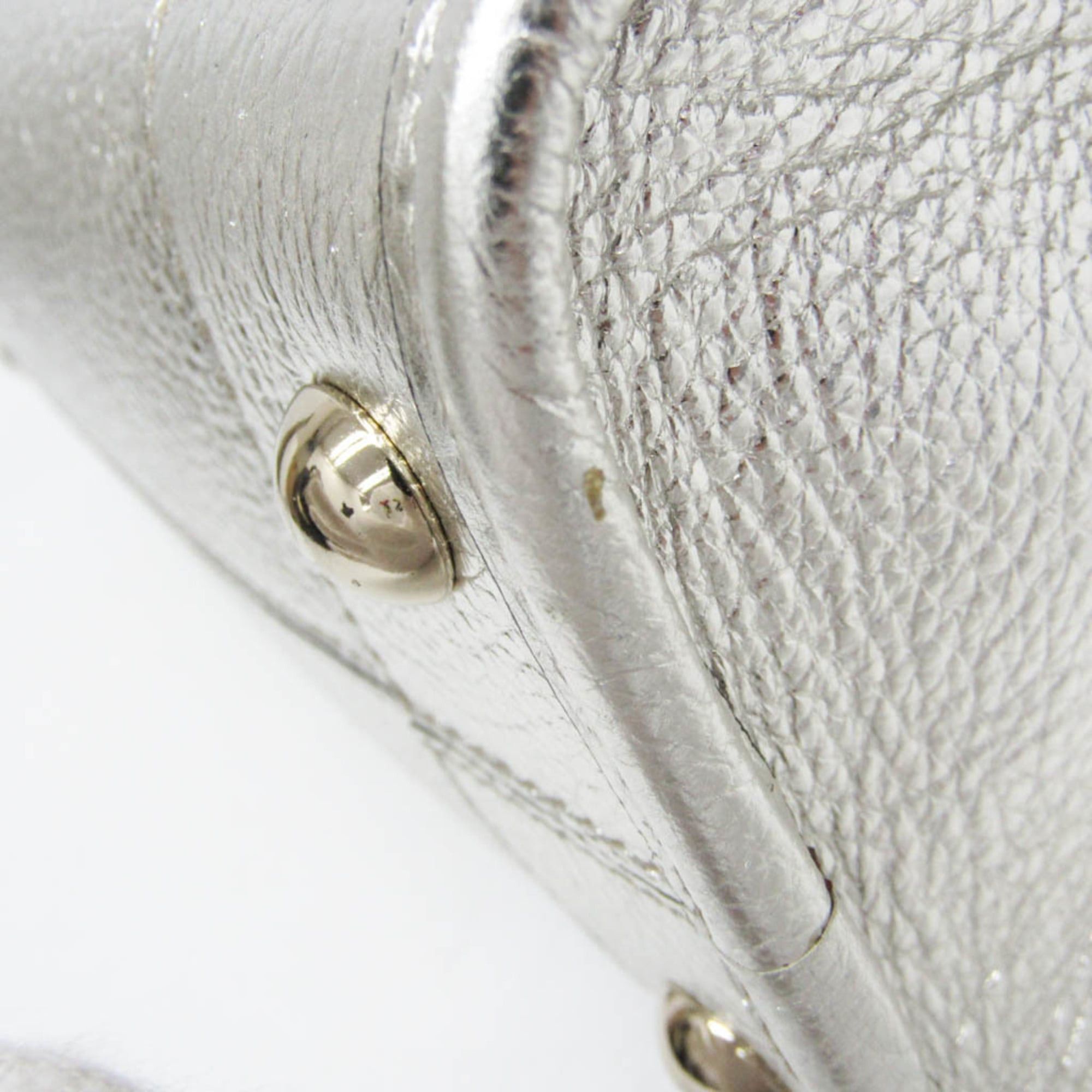 Salvatore Ferragamo Salvatore Ferragamo Gancini 21 0388 Women's Leather Handbag,Shoulder Bag Silver Size ONE SIZE - 8 Thumbnail