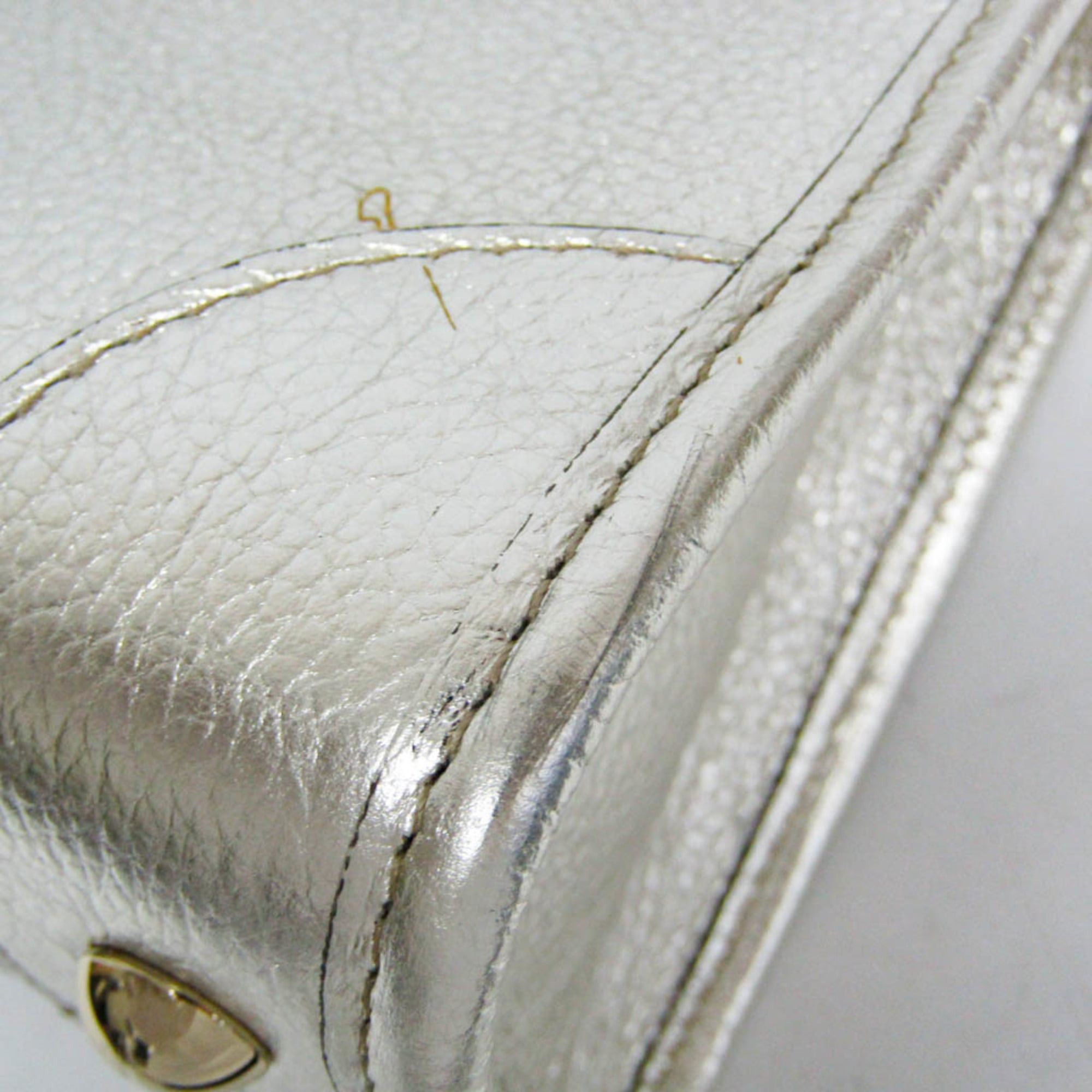 Salvatore Ferragamo Salvatore Ferragamo Gancini 21 0388 Women's Leather Handbag,Shoulder Bag Silver Size ONE SIZE - 7 Thumbnail