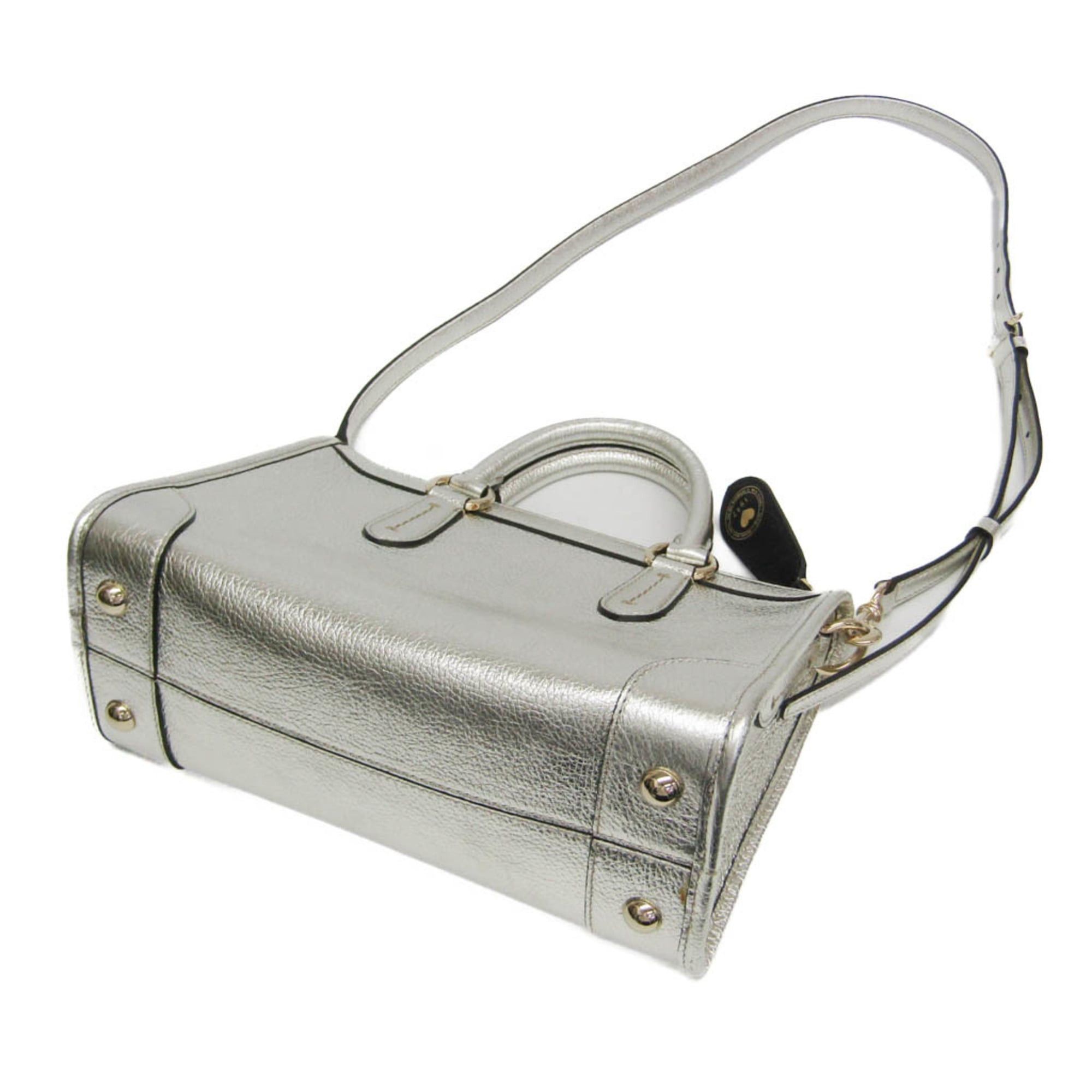 Salvatore Ferragamo Salvatore Ferragamo Gancini 21 0388 Women's Leather Handbag,Shoulder Bag Silver Size ONE SIZE - 3 Thumbnail