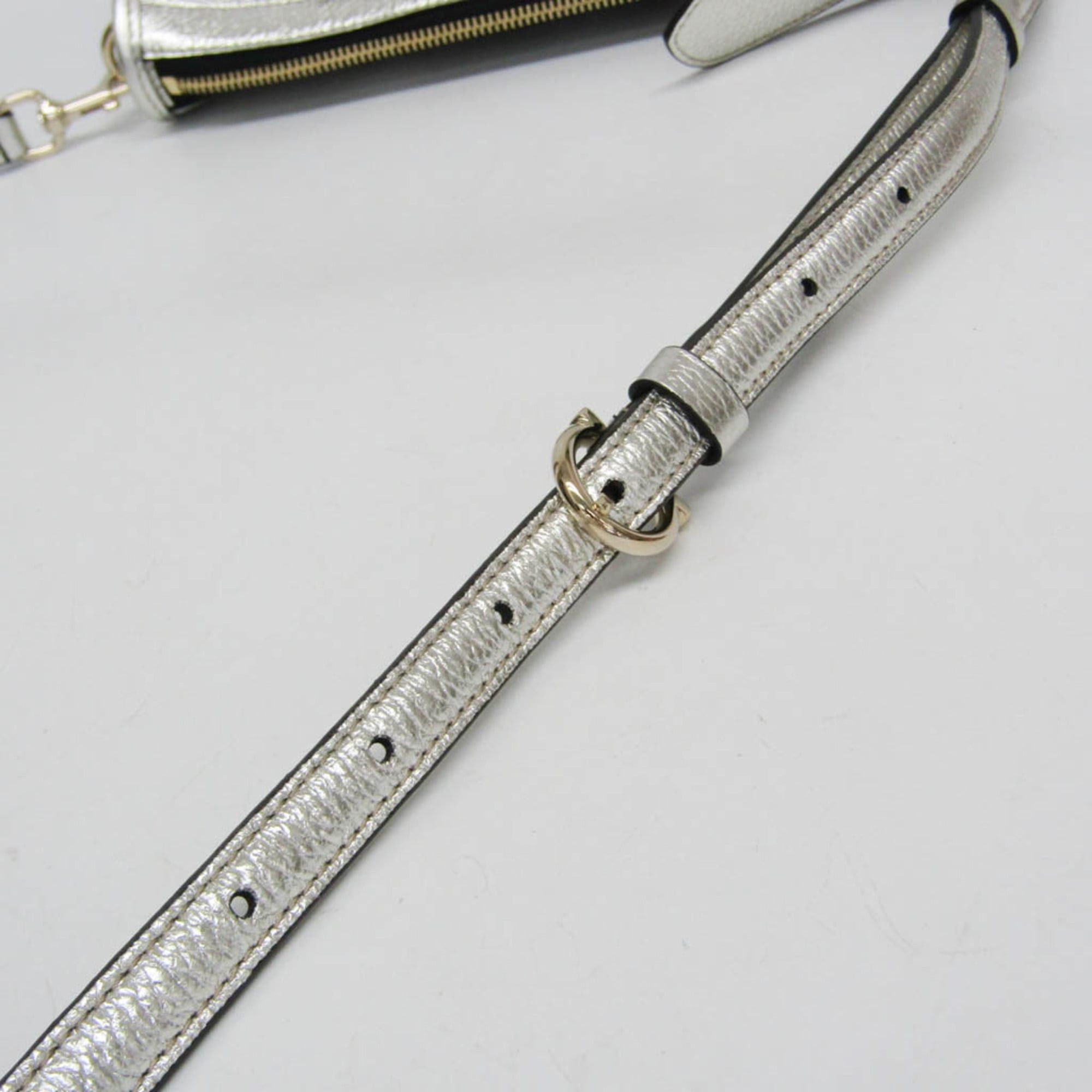 Salvatore Ferragamo Salvatore Ferragamo Gancini 21 0388 Women's Leather Handbag,Shoulder Bag Silver Size ONE SIZE - 11 Thumbnail