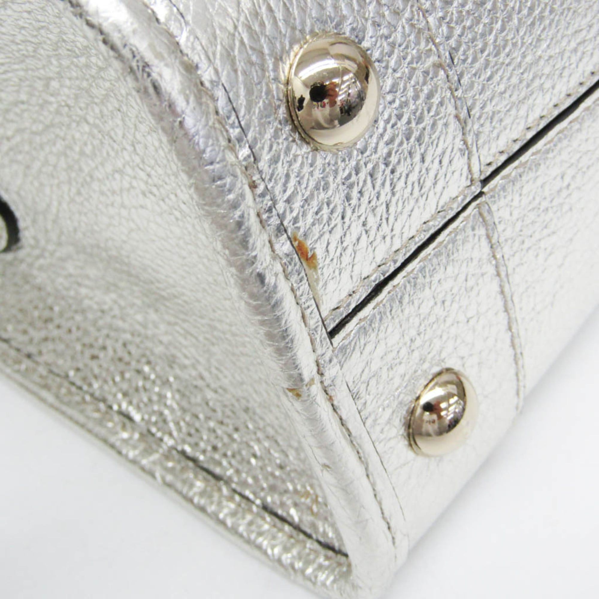 Salvatore Ferragamo Salvatore Ferragamo Gancini 21 0388 Women's Leather Handbag,Shoulder Bag Silver Size ONE SIZE - 6 Thumbnail