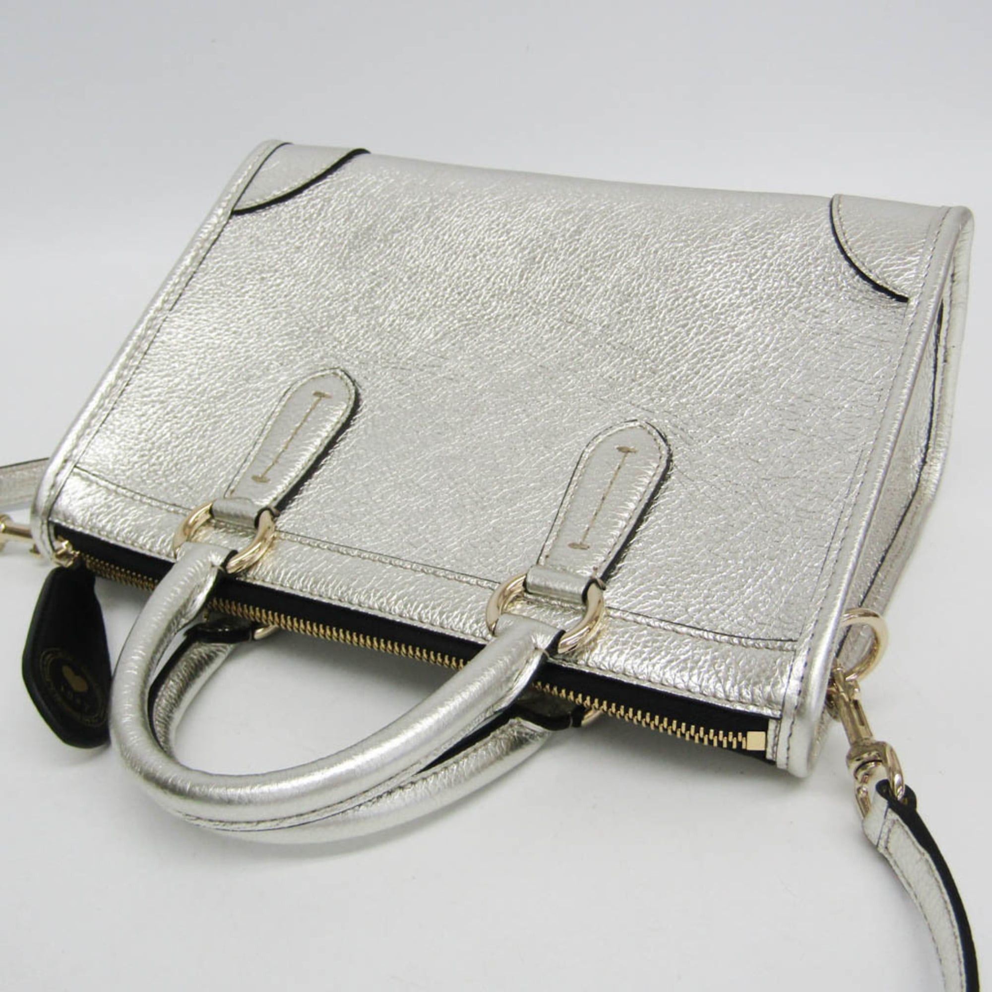 Salvatore Ferragamo Salvatore Ferragamo Gancini 21 0388 Women's Leather Handbag,Shoulder Bag Silver Size ONE SIZE - 9 Thumbnail