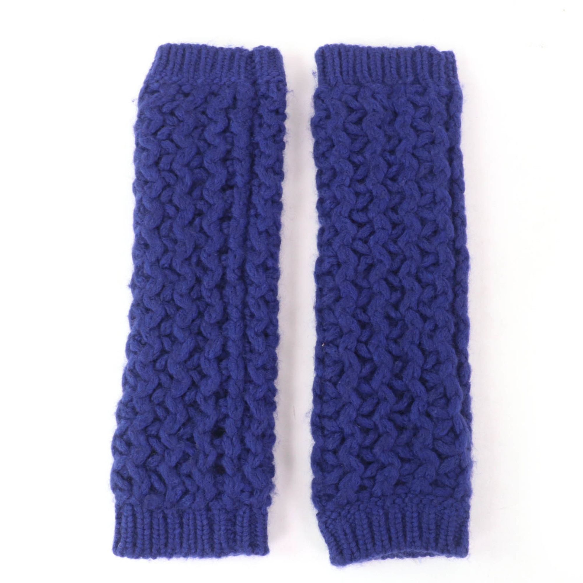 Chanel CHANEL P72987K10476 Coco Mark Knit Neck Warmer and Arm Set, Blue, Size Small, Made in Italy, Authentic, Women's Size ONE SIZE - 5 Thumbnail