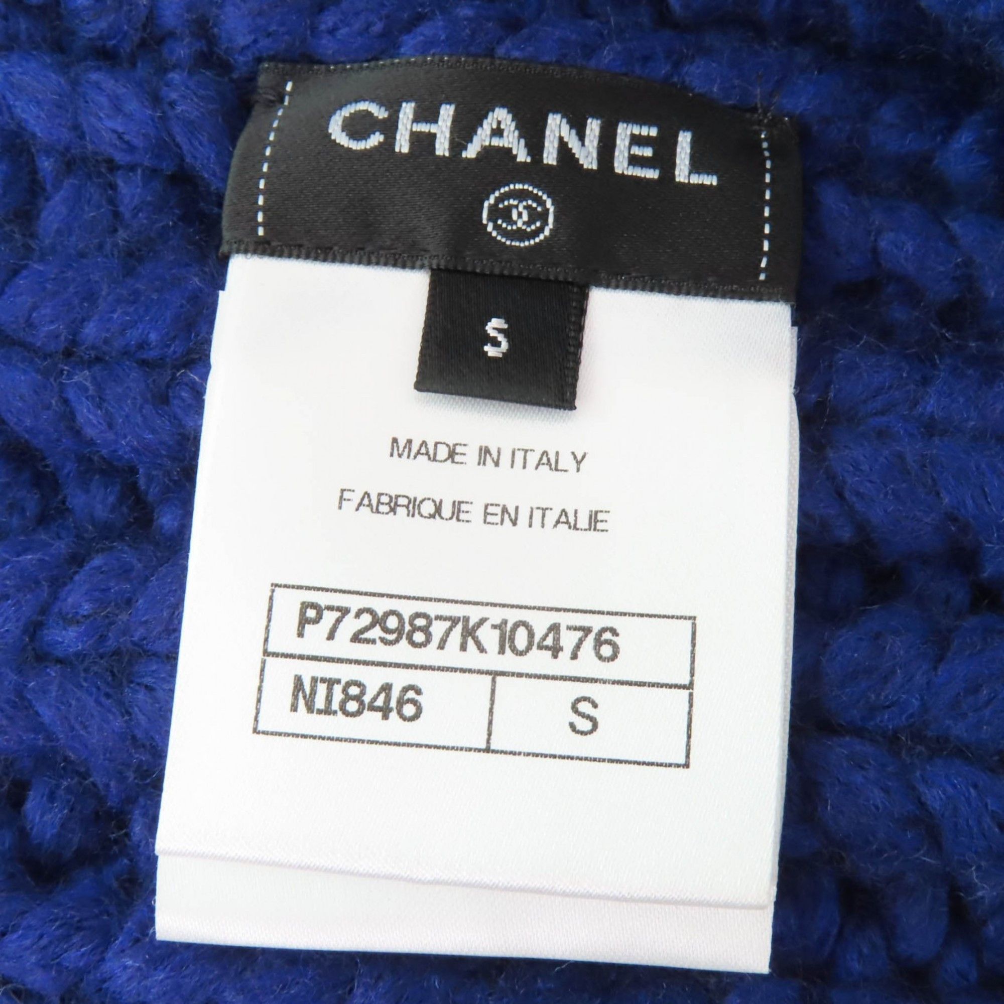 Chanel CHANEL P72987K10476 Coco Mark Knit Neck Warmer and Arm Set, Blue, Size Small, Made in Italy, Authentic, Women's Size ONE SIZE - 10 Thumbnail