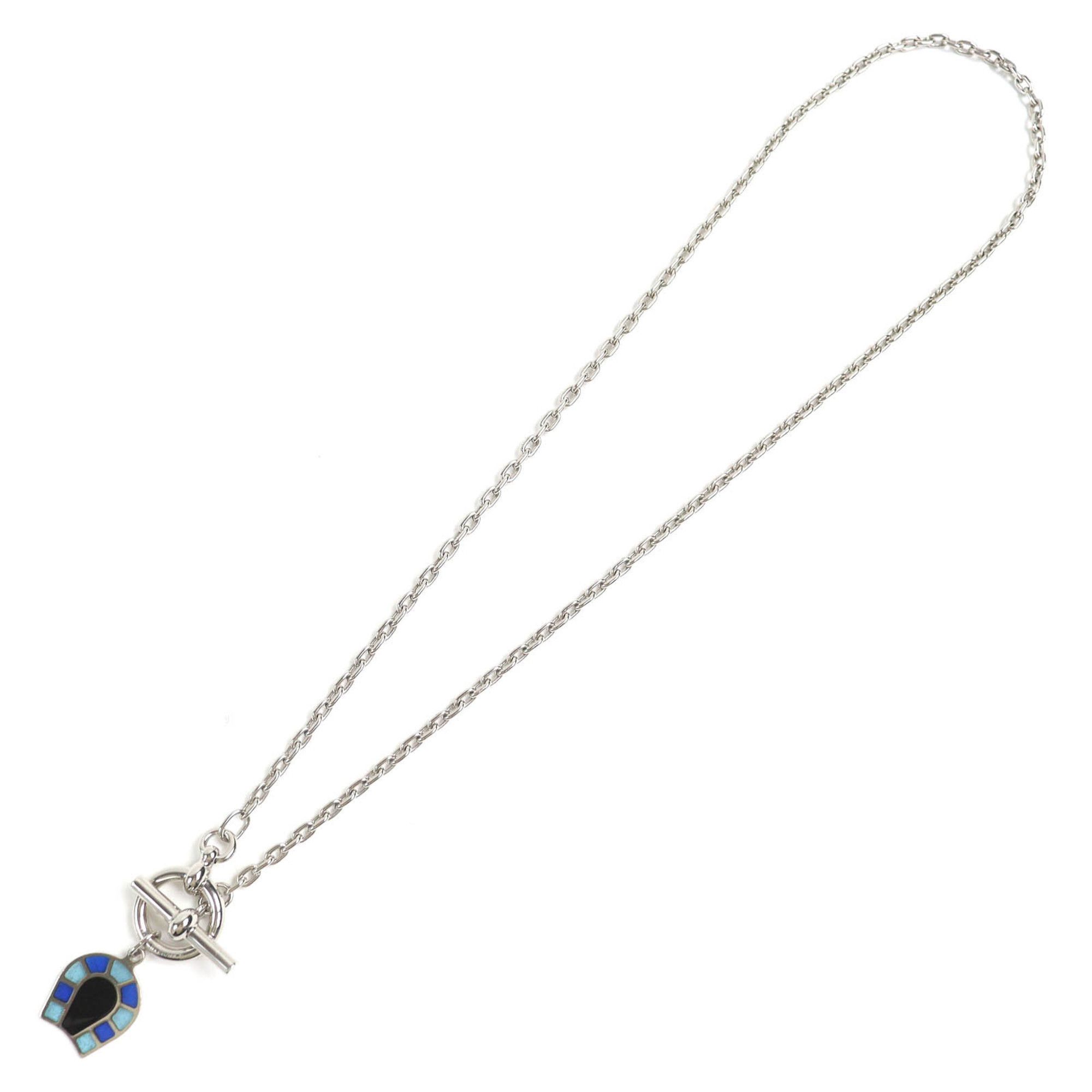 Hermes HERMES Helios Fair à Cheval Camaieu de Bleu Horseshoe Pendant Necklace, Current Model, Comes with Box and Dust Bag, Made in France, Popular for Women Size ONE SIZE - 3 Thumbnail