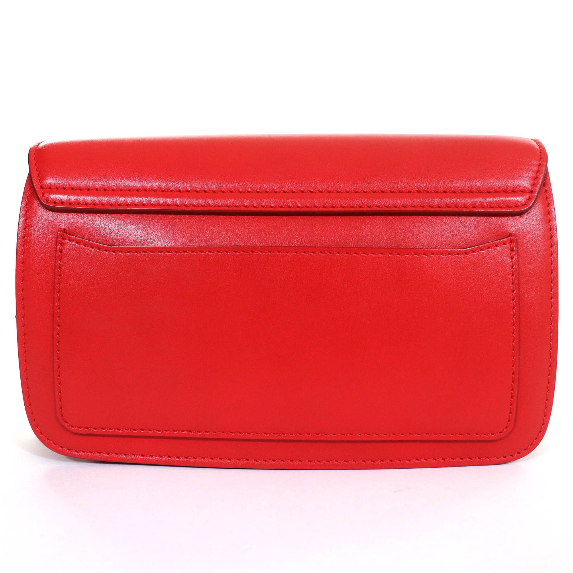 Chloe Chloé Chloe CHC19SS192A37640 C logo suede leather and chain shoulder bag in red with gold hardware. Includes dust bag. Made Italy. Size ONE SIZE - 3 Thumbnail