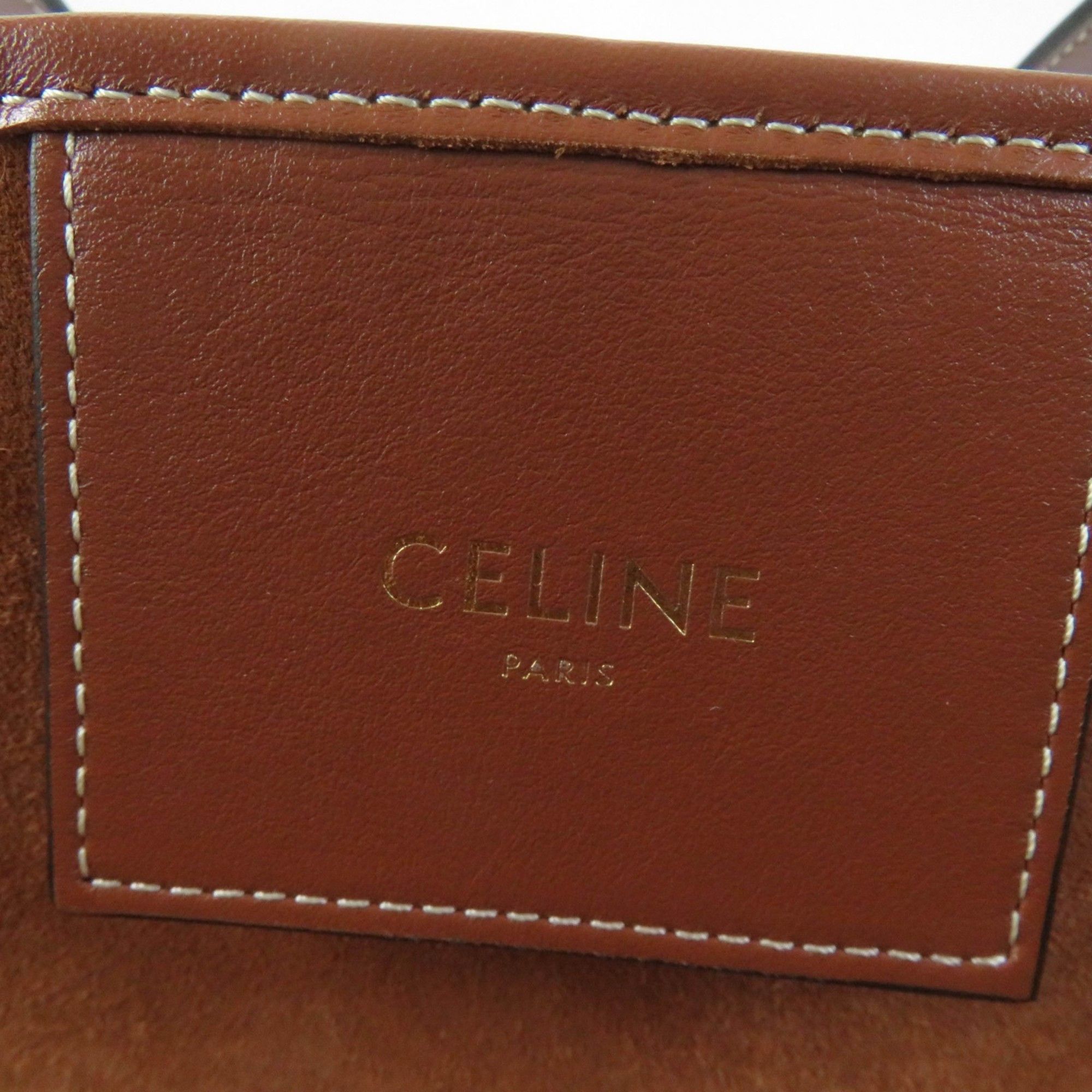 Celine CELINE Cuir Triomphe Coufun Medium Tote Bag in Tan Smooth Calfskin (196953DU3.04LU) with Dust Bag, Made Italy, Women's Size ONE SIZE - 11 Thumbnail