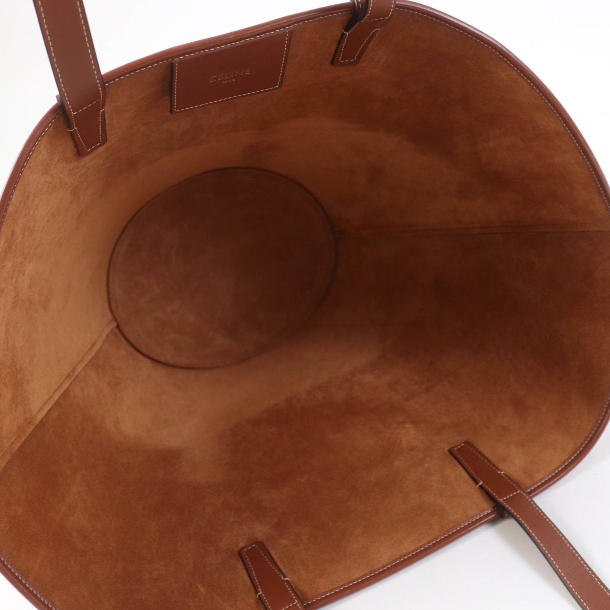 Celine CELINE Cuir Triomphe Coufun Medium Tote Bag in Tan Smooth Calfskin (196953DU3.04LU) with Dust Bag, Made Italy, Women's Size ONE SIZE - 7 Thumbnail