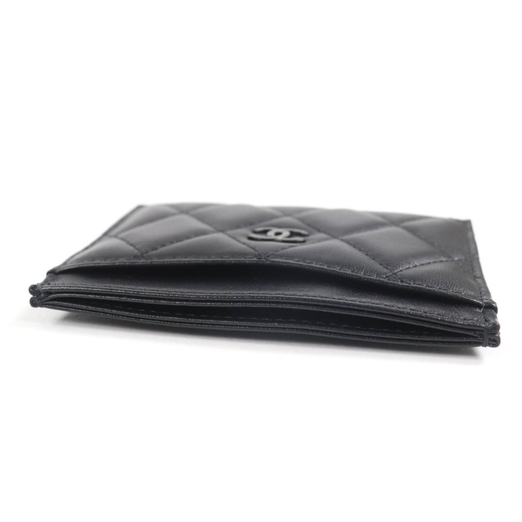 Chanel CHANEL AP4472 Lambskin Matelasse Coco Mark Business Card Case, Black, Black Hardware, Box and Dust Bag Included, Made in Italy, Women's Size ONE SIZE - 5 Thumbnail