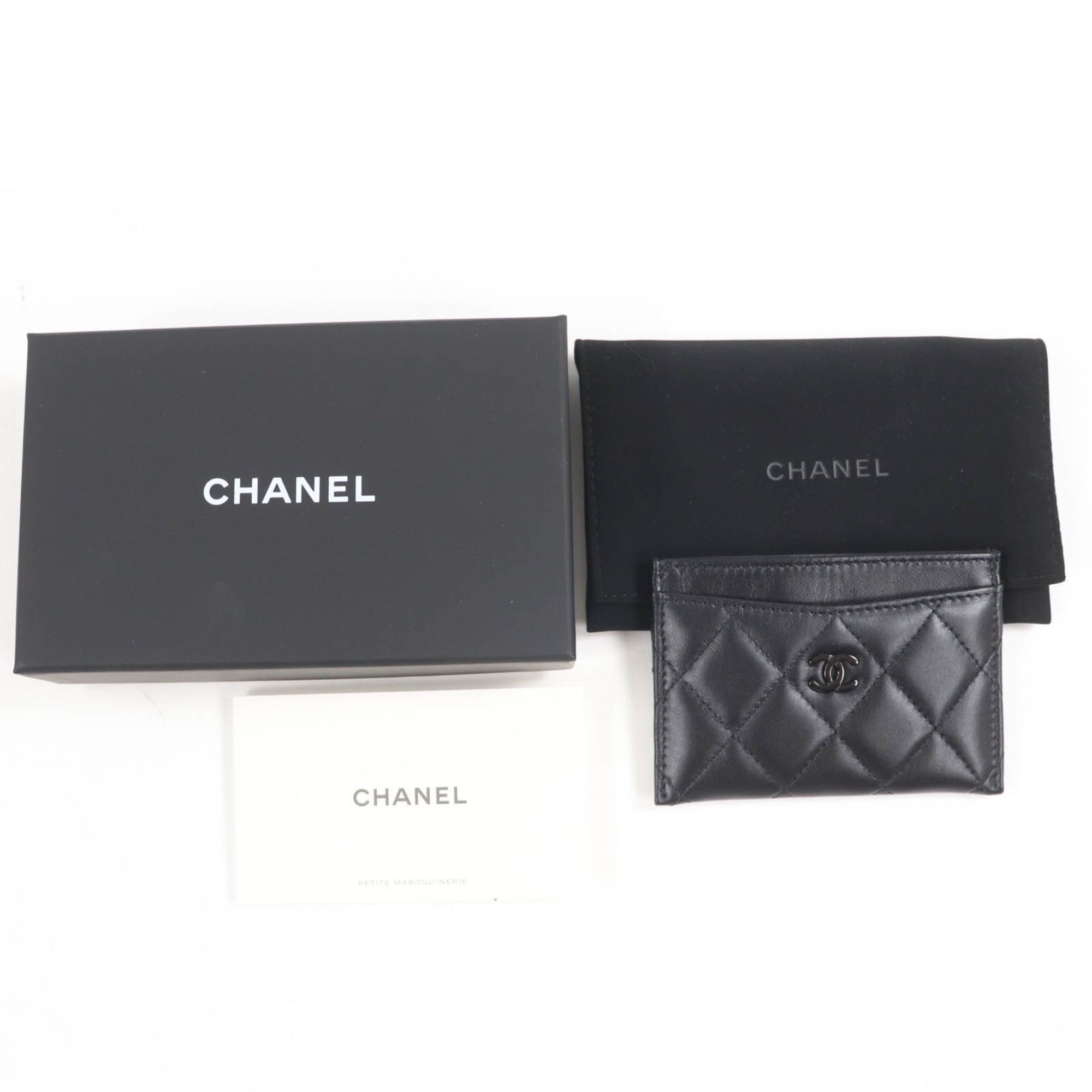Chanel CHANEL AP4472 Lambskin Matelasse Coco Mark Business Card Case, Black, Black Hardware, Box and Dust Bag Included, Made in Italy, Women's Size ONE SIZE - 2 Thumbnail