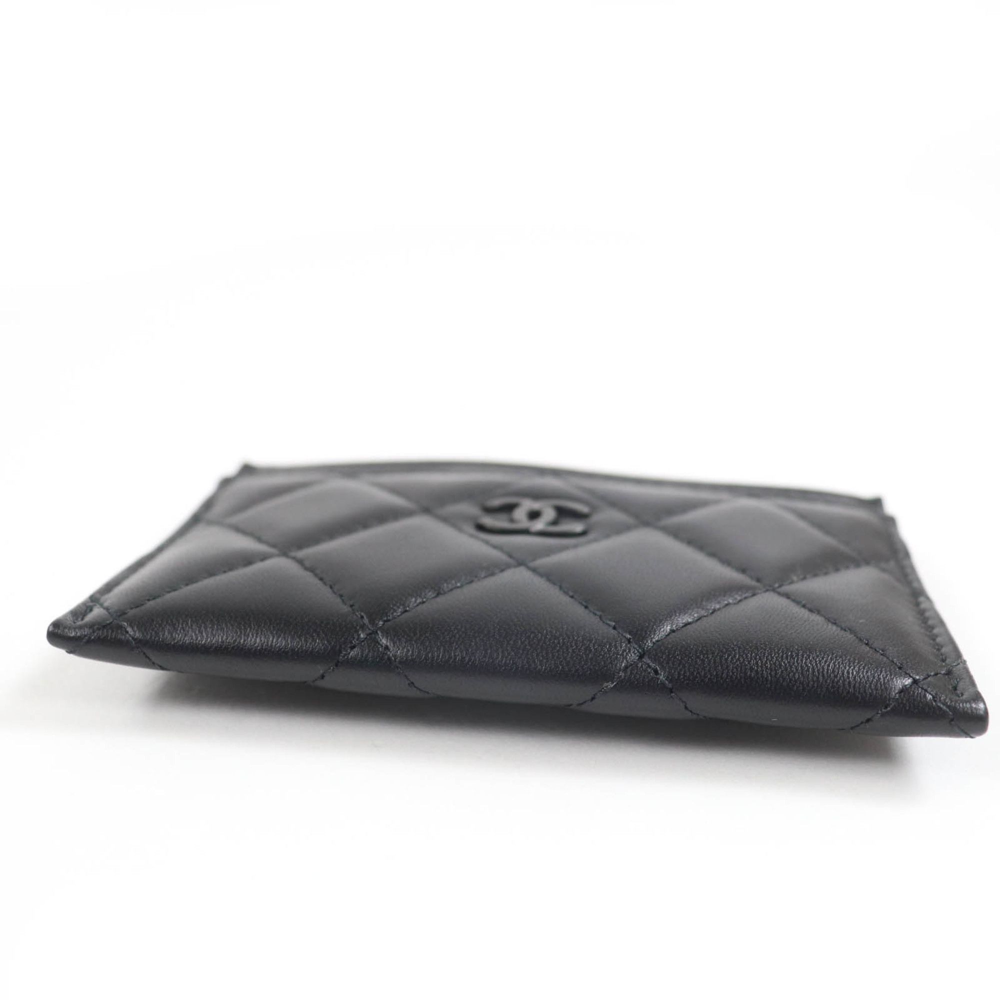 Chanel CHANEL AP4472 Lambskin Matelasse Coco Mark Business Card Case, Black, Black Hardware, Box and Dust Bag Included, Made in Italy, Women's Size ONE SIZE - 4 Thumbnail