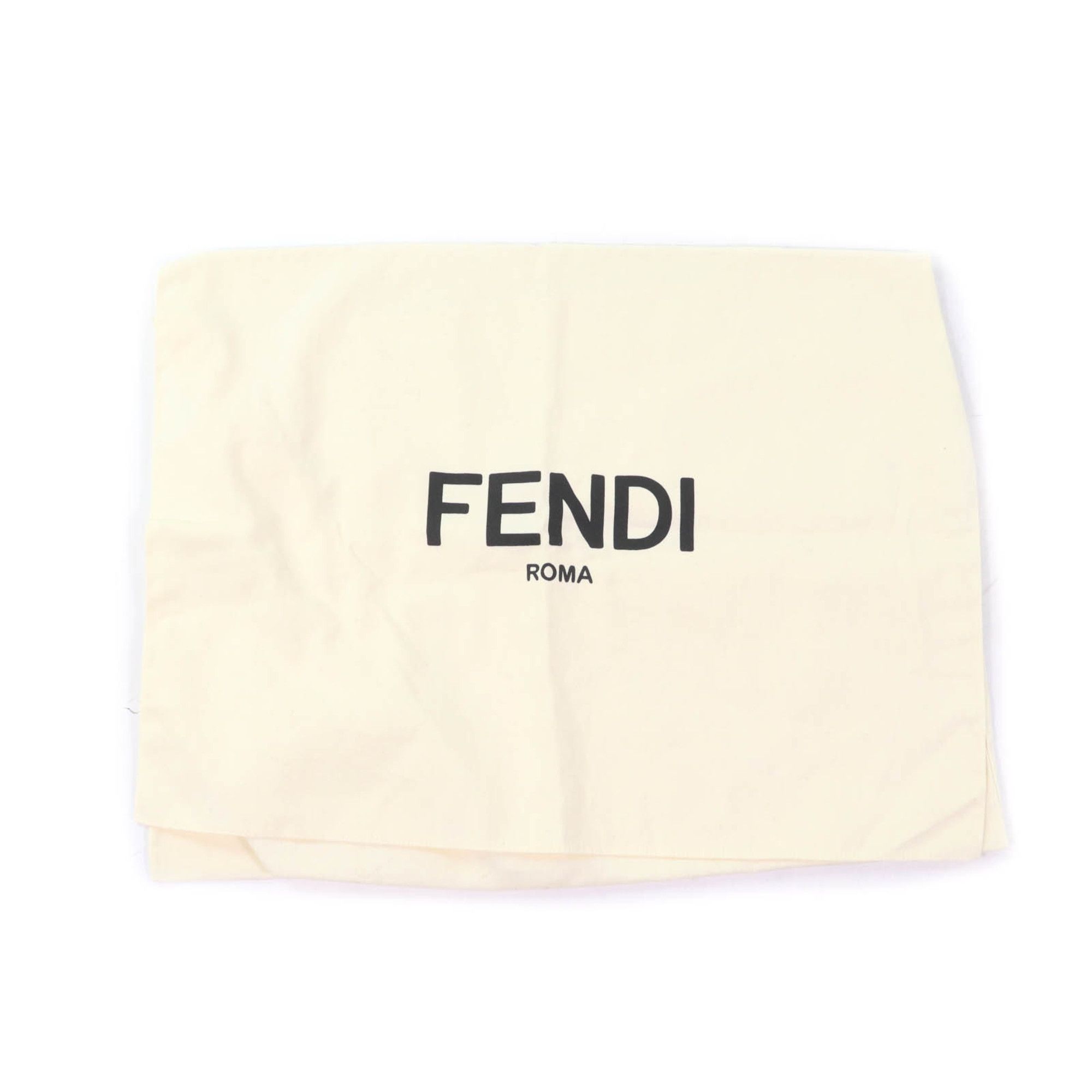 Fendi FENDI FXT252 Cashmere Blend Zucca Print Scarf with Fur Pocket and Fringe, Black/Brown, Includes Dust Bag, Made in Italy, Women's Size ONE SIZE - 10 Thumbnail