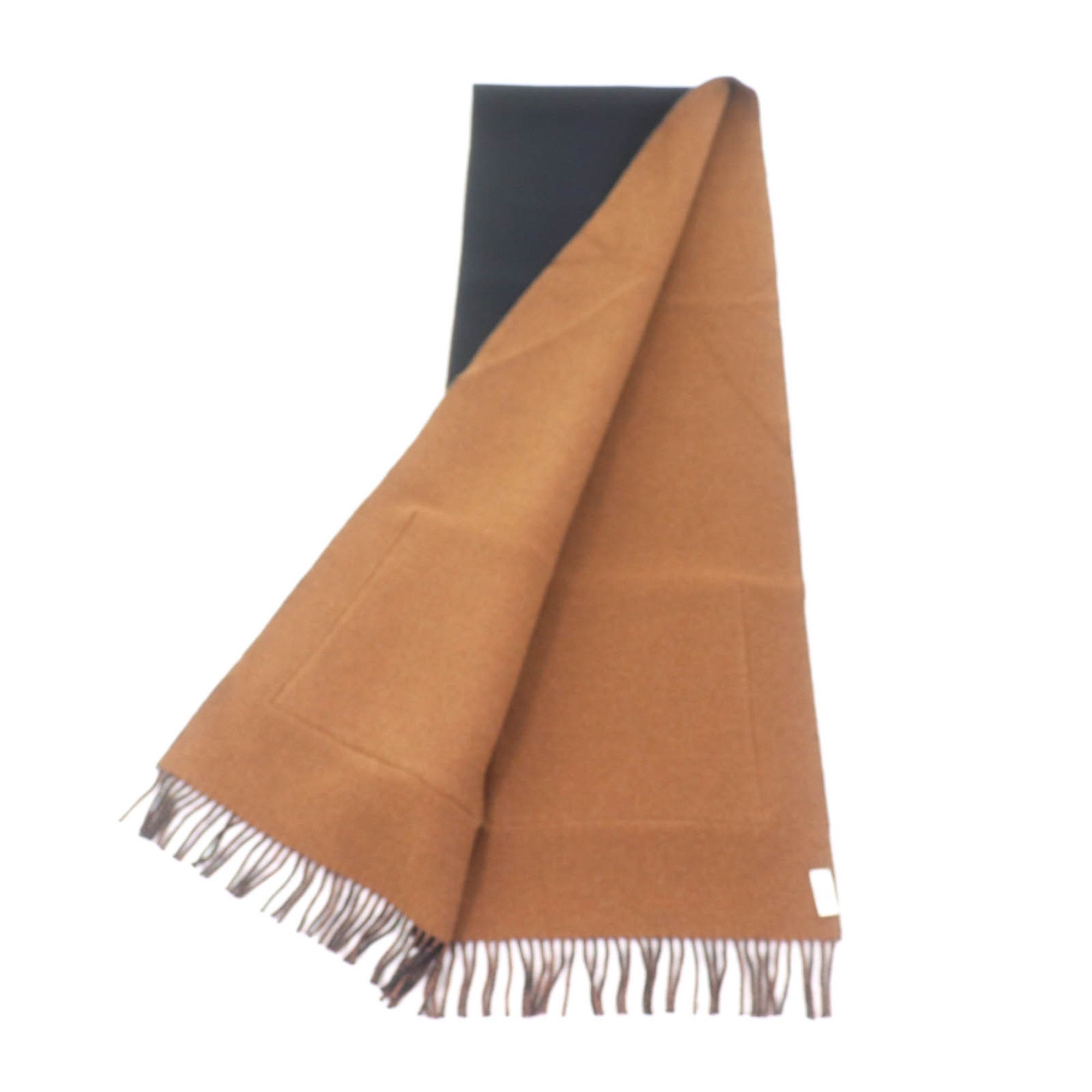 Fendi FENDI FXT252 Cashmere Blend Zucca Print Scarf with Fur Pocket and Fringe, Black/Brown, Includes Dust Bag, Made in Italy, Women's Size ONE SIZE - 2 Thumbnail