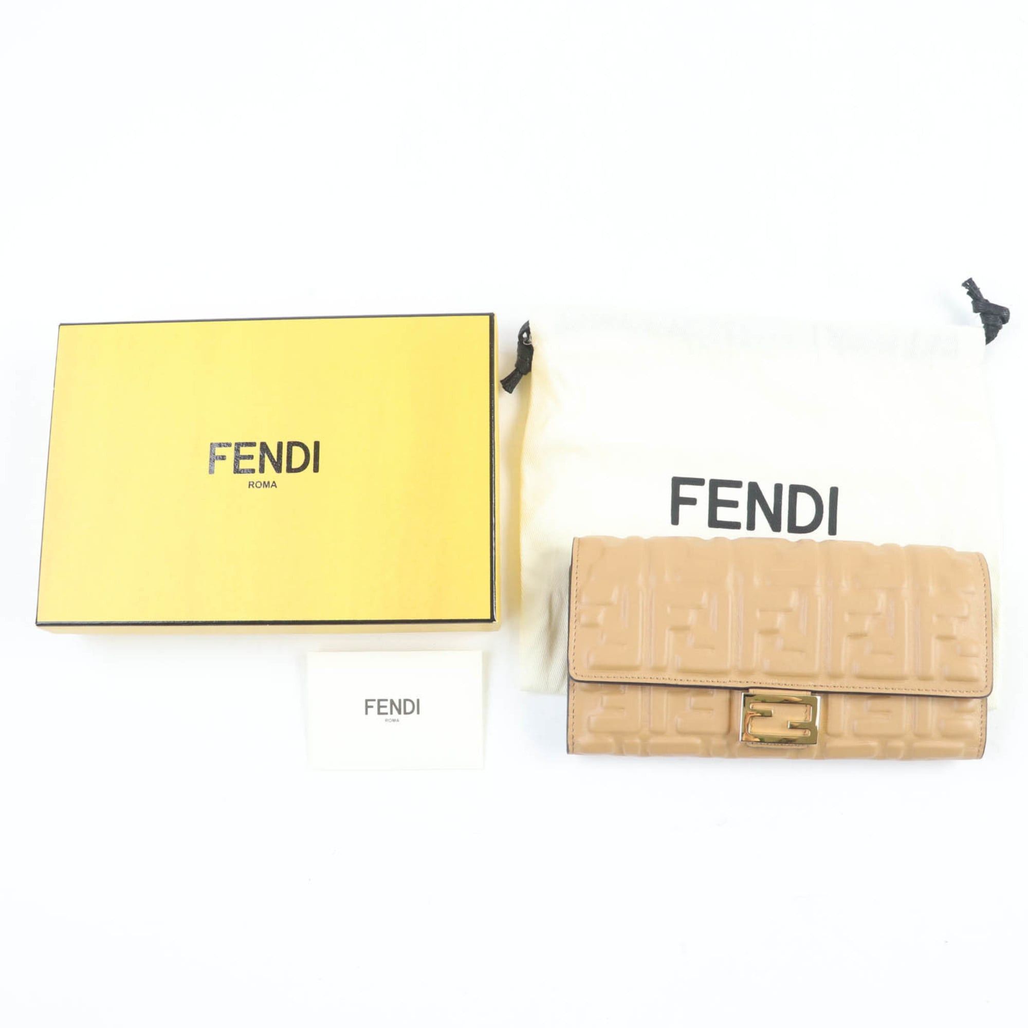 Fendi FENDI 8M0251 Baguette Continental Nappa Leather Long Wallet with 3D FF Logo and Hardware, Women's, Box Dust Bag Included Size ONE SIZE - 2 Thumbnail