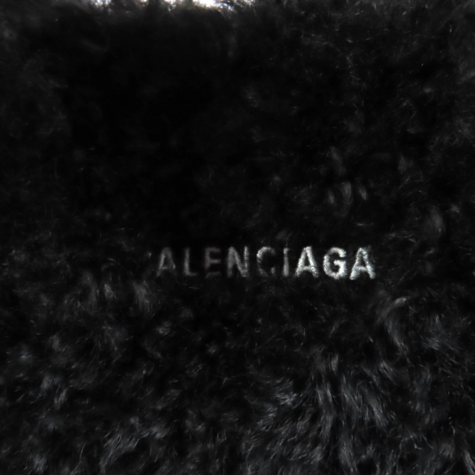 Balenciaga BALENCIAGA Everyday 2.0 XS (672793) Logo Embroidered F-Fur Shoulder Tote Bag, Black, Includes Dust Made in Italy Size ONE SIZE - 12 Thumbnail