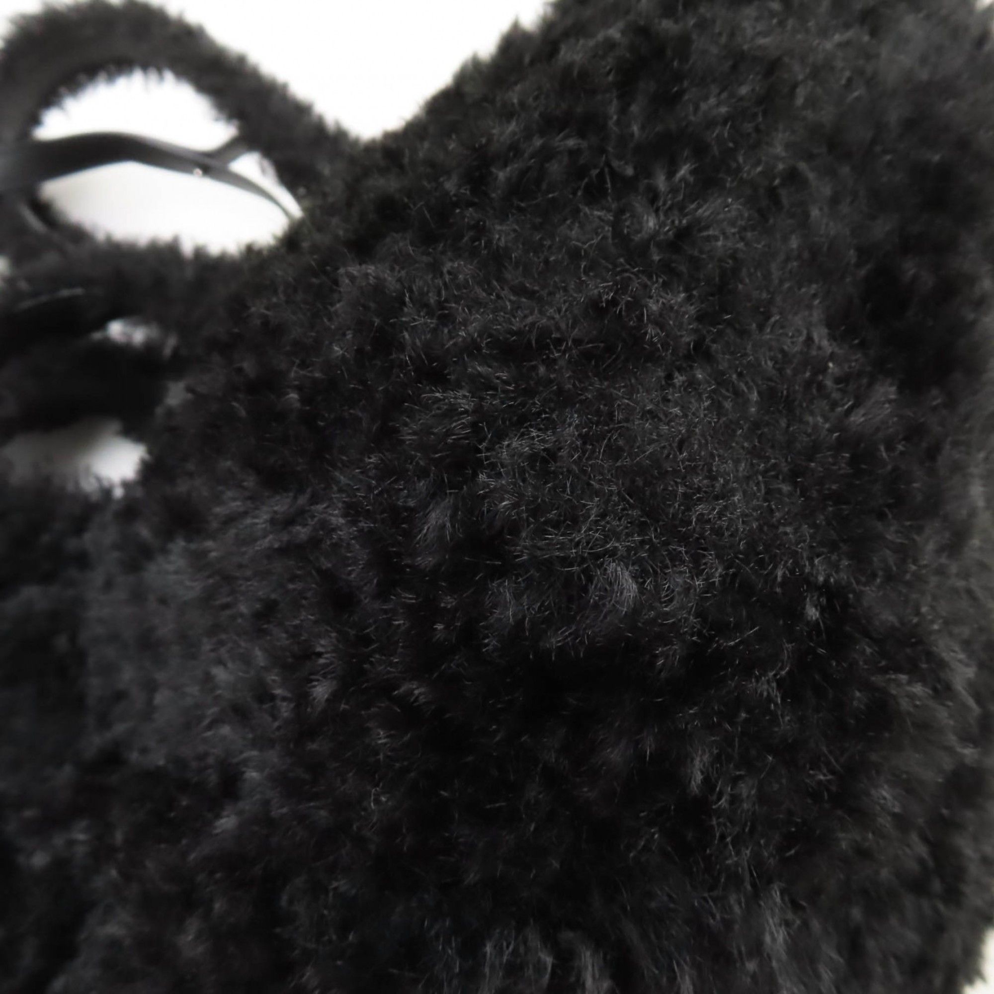 Balenciaga BALENCIAGA Everyday 2.0 XS (672793) Logo Embroidered F-Fur Shoulder Tote Bag, Black, Includes Dust Made in Italy Size ONE SIZE - 9 Thumbnail