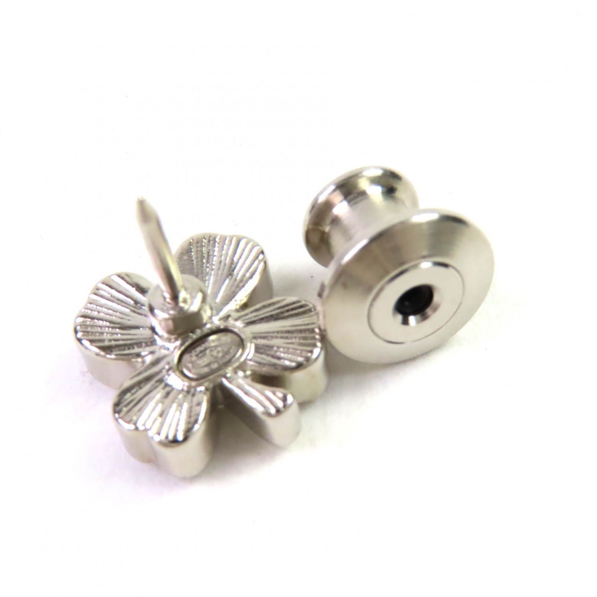 Chanel CHANEL A22P Coco Mark Icon Rhinestone No. 5 Clover Bottle Pins/Brooch Set of 3, Silver, with Box, Made in France, Women's Size ONE SIZE - 9 Thumbnail