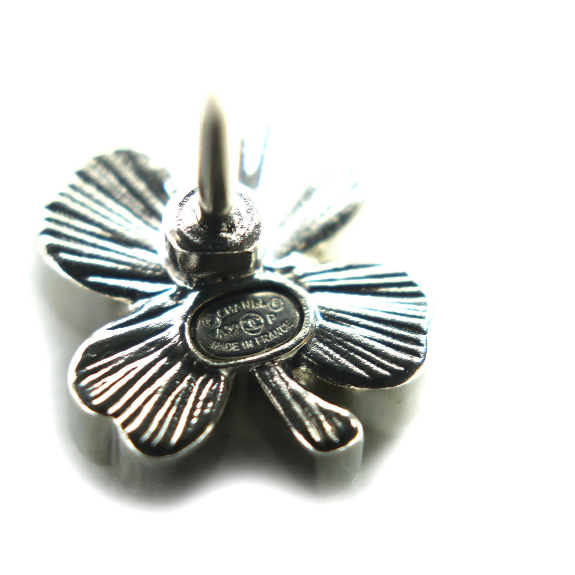 Chanel CHANEL A22P Coco Mark Icon Rhinestone No. 5 Clover Bottle Pins/Brooch Set of 3, Silver, with Box, Made in France, Women's Size ONE SIZE - 12 Thumbnail