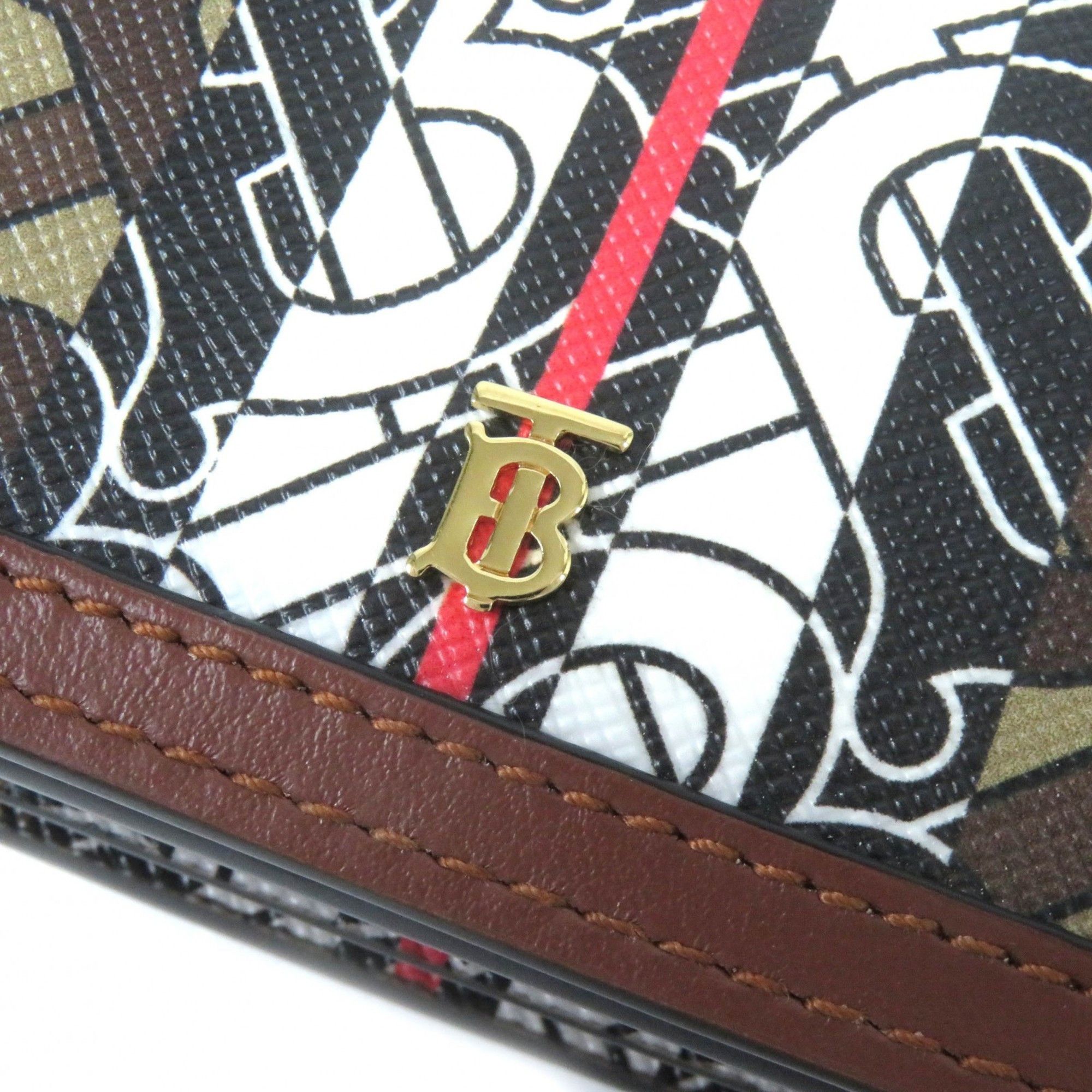 Burberry BURBERRY TB All-Over Print Compact Chain Wallet, Leather Bifold Brown, Women's Size ONE SIZE - 9 Thumbnail