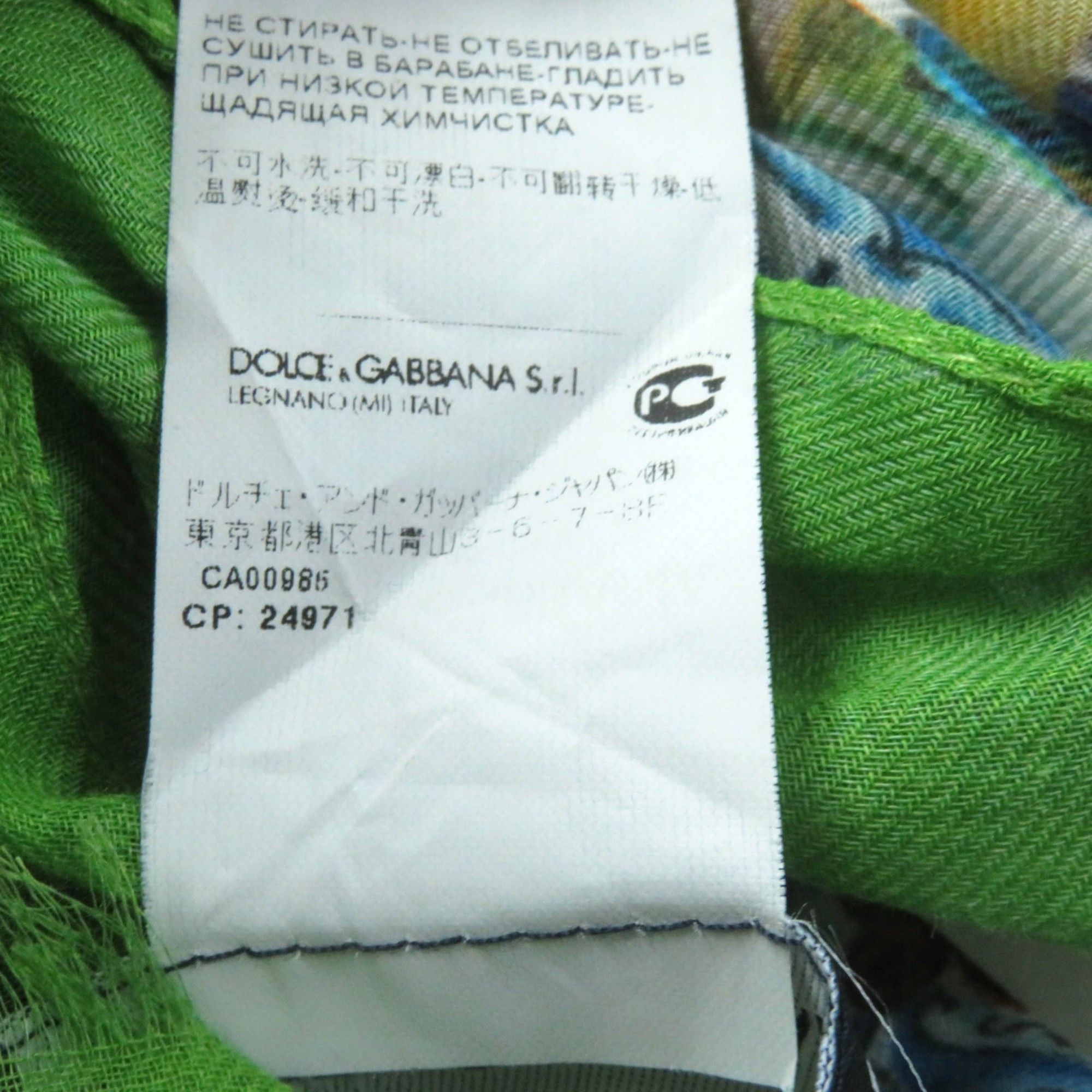 Dolce & Gabbana DOLCE & GABBANA Women's Cashmere Blend Shawl with Fringe and Logo, Flower Fruit Design, Multicolor, Made in Italy Size ONE SIZE - 11 Thumbnail