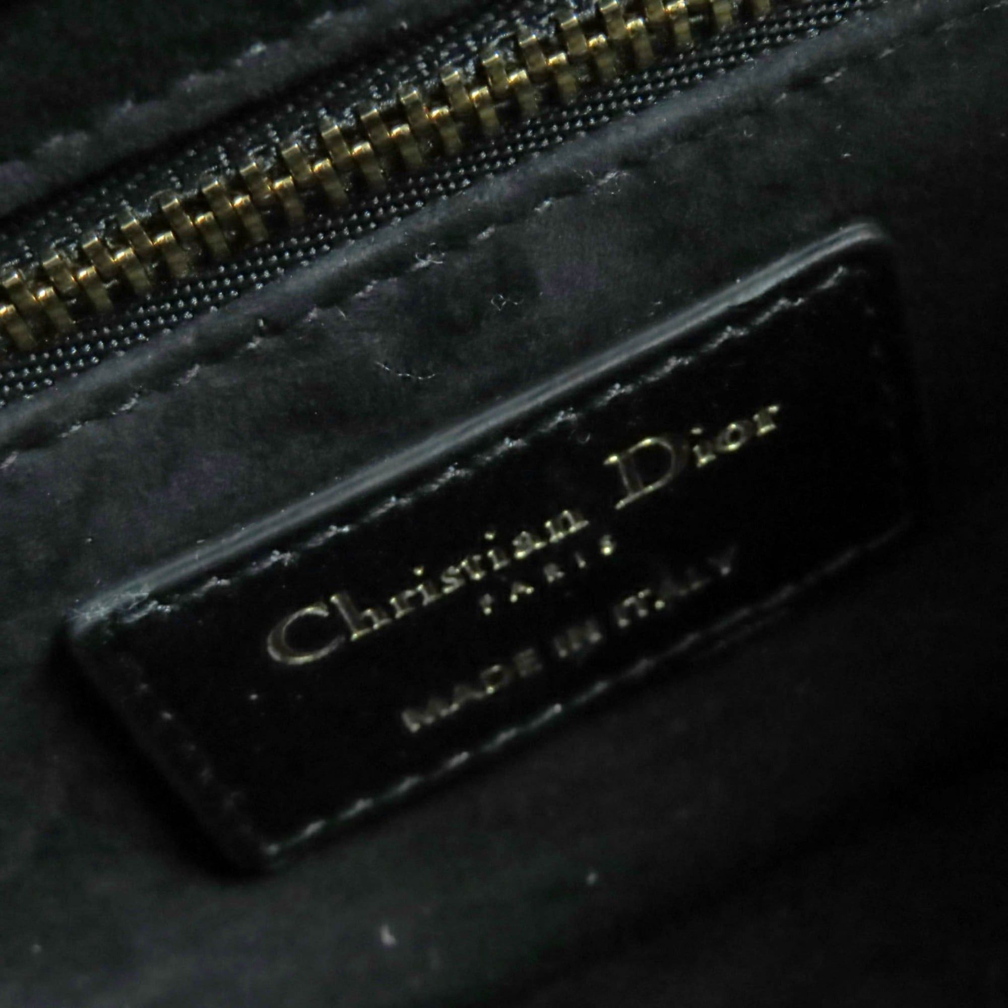 Dior Christian Dior Cannage Lady 95.22 Mini Lambskin 2-Way Handbag/Shoulder Bag, Black, Gold Hardware, Dust Bag Included, Made in Italy Size ONE SIZE - 12 Thumbnail