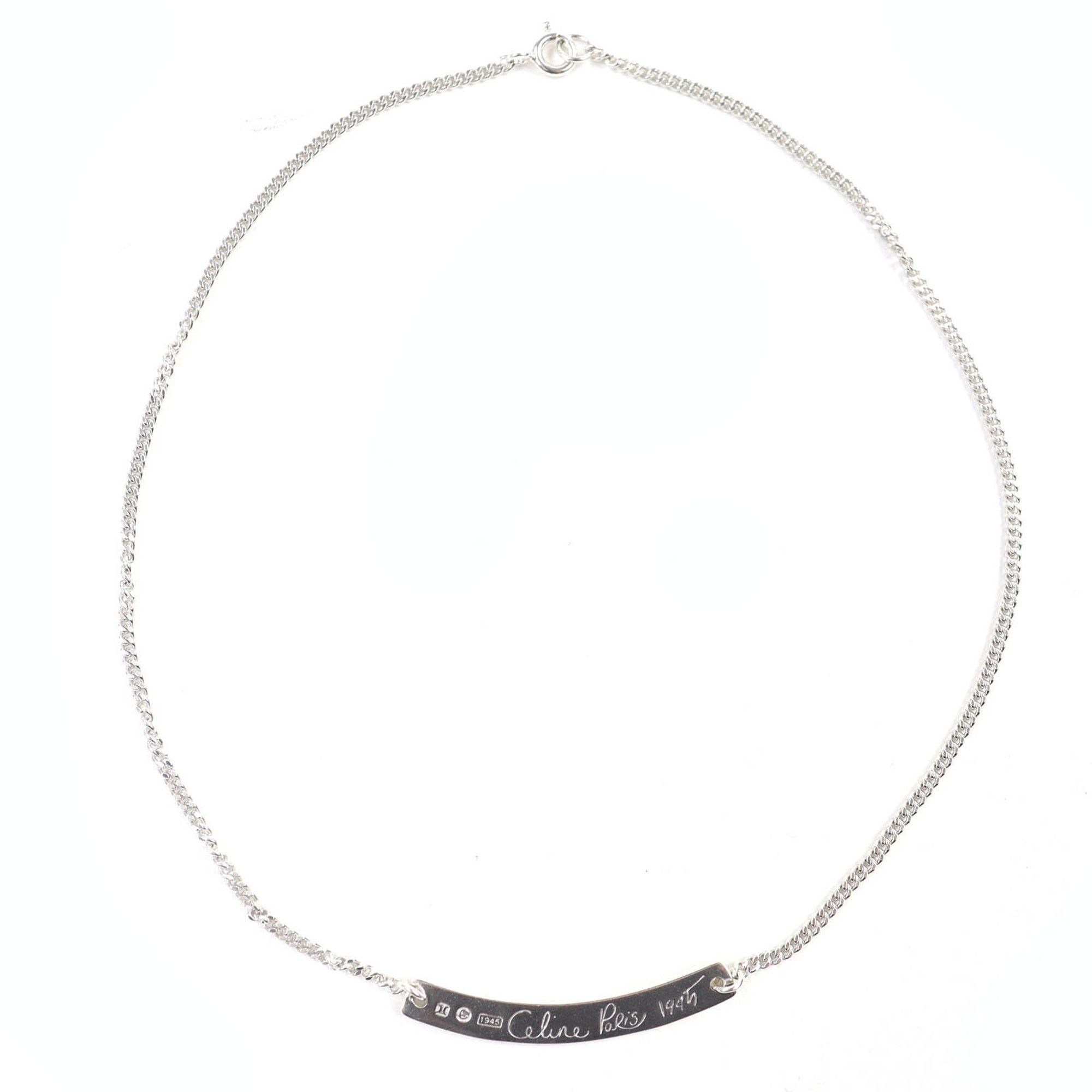 Celine CELINE SV925 Macadam Logo Plate Necklace Pendant Accessory Silver Weight 6.6g Women's Size ONE SIZE - 2 Thumbnail