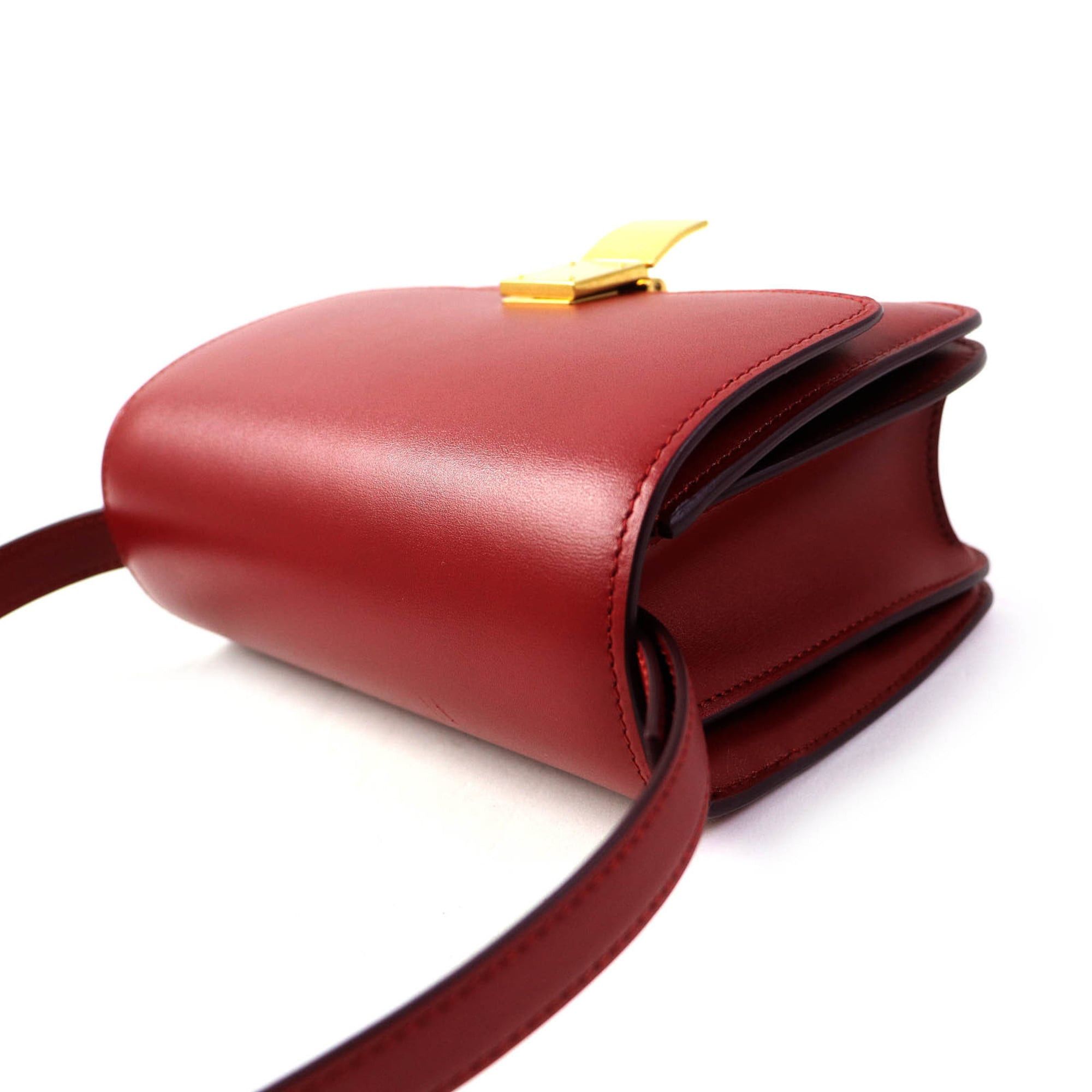 Celine CELINE CLASSIC BOX Small (189183DLS) Classic Box Leather Shoulder Bag in Red with Gold Hardware and Dust Bag, Made Italy Size ONE SIZE - 4 Thumbnail