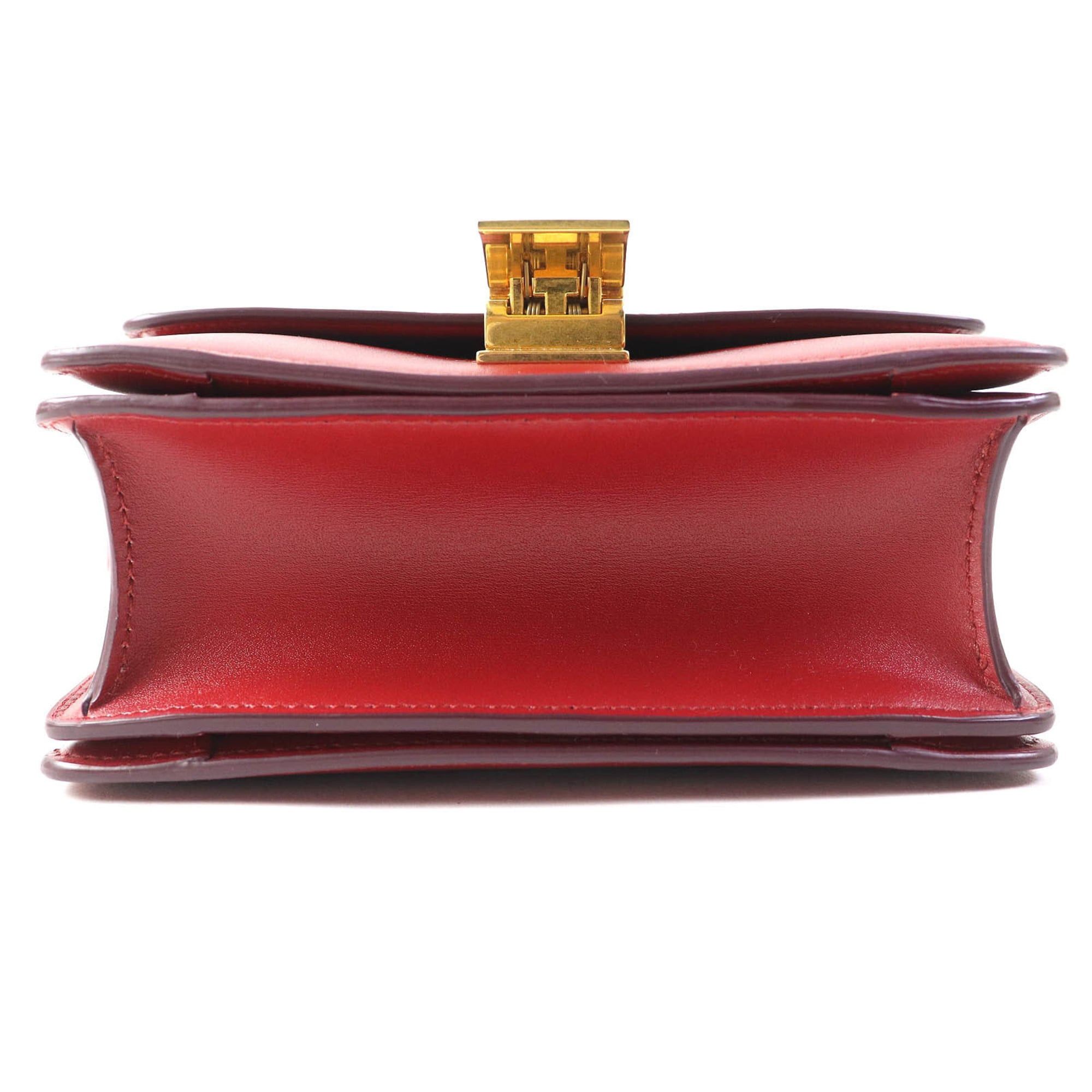 Celine CELINE CLASSIC BOX Small (189183DLS) Classic Box Leather Shoulder Bag in Red with Gold Hardware and Dust Bag, Made Italy Size ONE SIZE - 6 Thumbnail