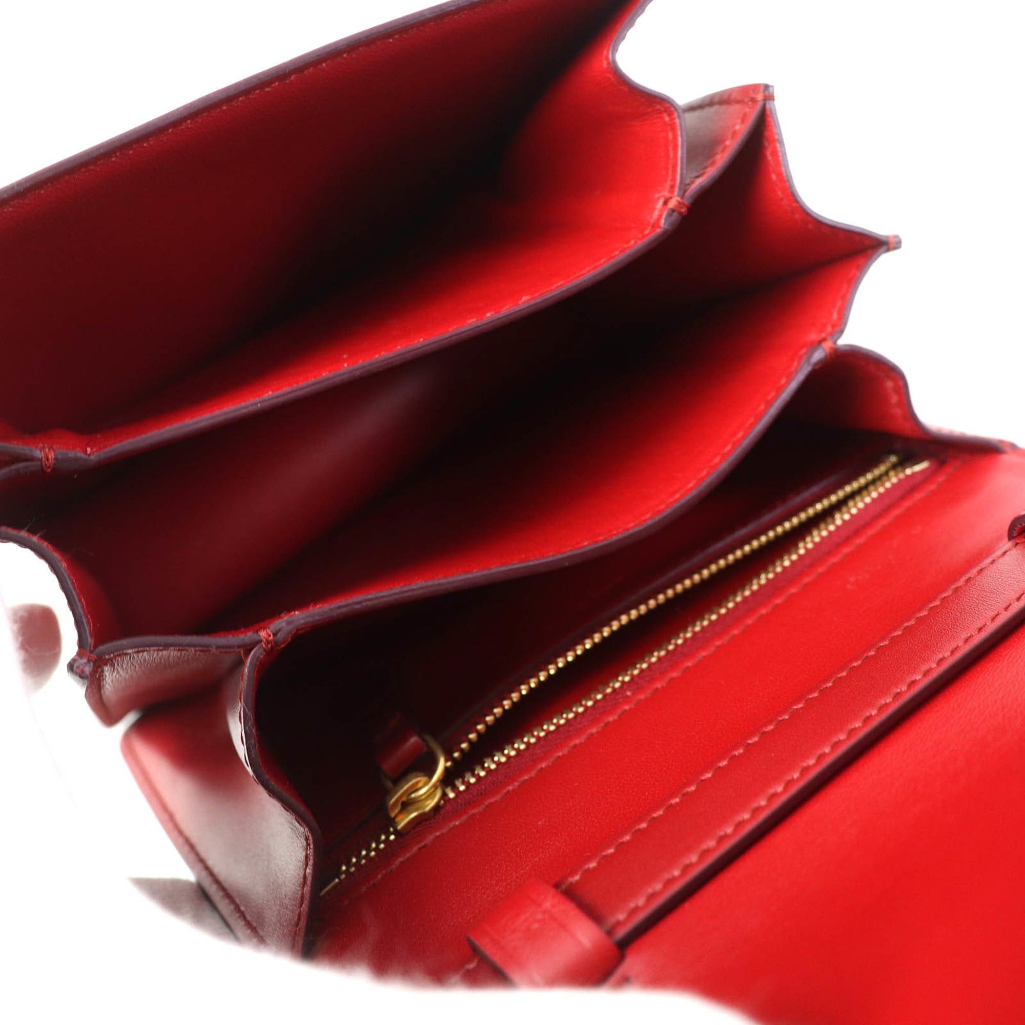 Celine CELINE CLASSIC BOX Small (189183DLS) Classic Box Leather Shoulder Bag in Red with Gold Hardware and Dust Bag, Made Italy Size ONE SIZE - 8 Thumbnail