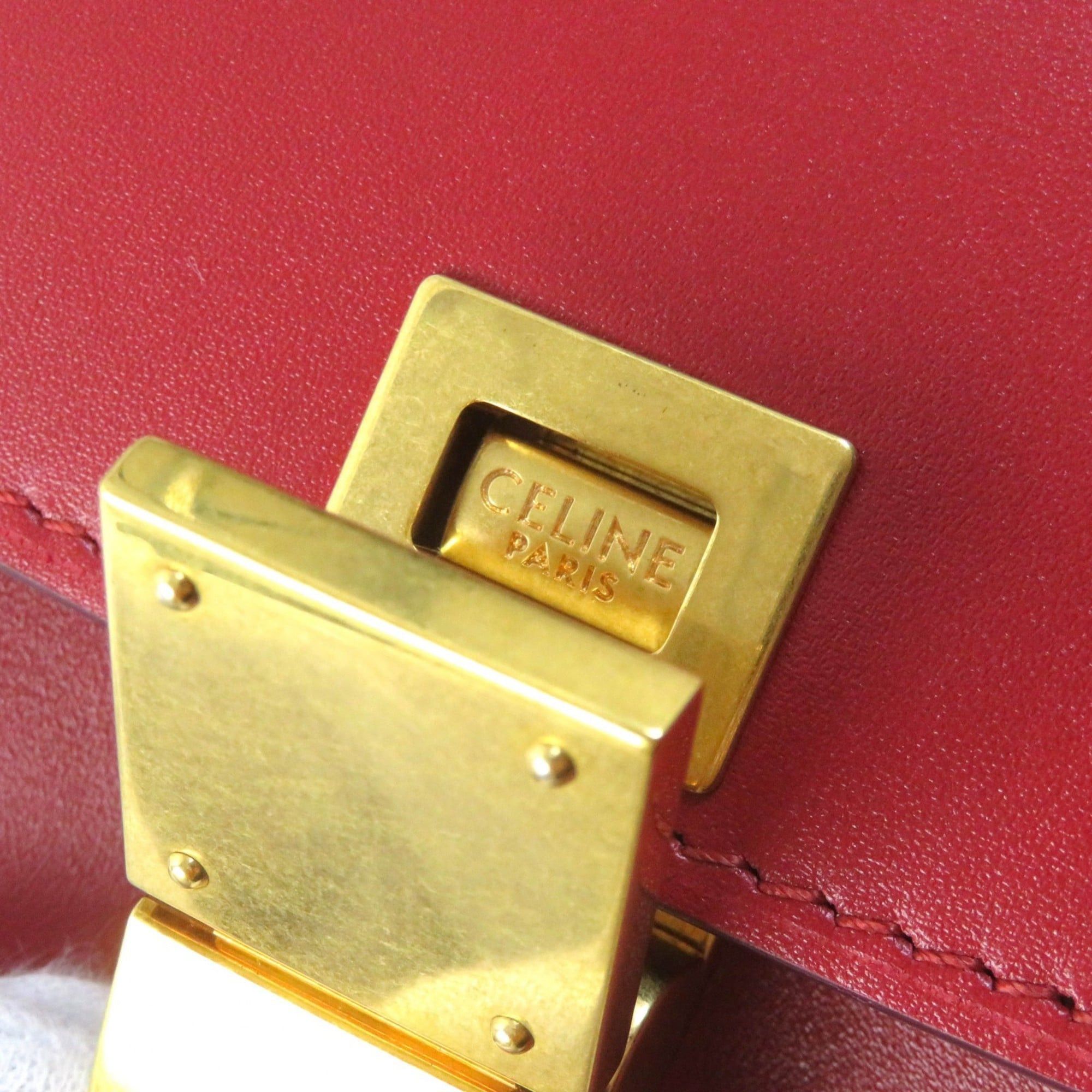 Celine CELINE CLASSIC BOX Small (189183DLS) Classic Box Leather Shoulder Bag in Red with Gold Hardware and Dust Bag, Made Italy Size ONE SIZE - 10 Thumbnail
