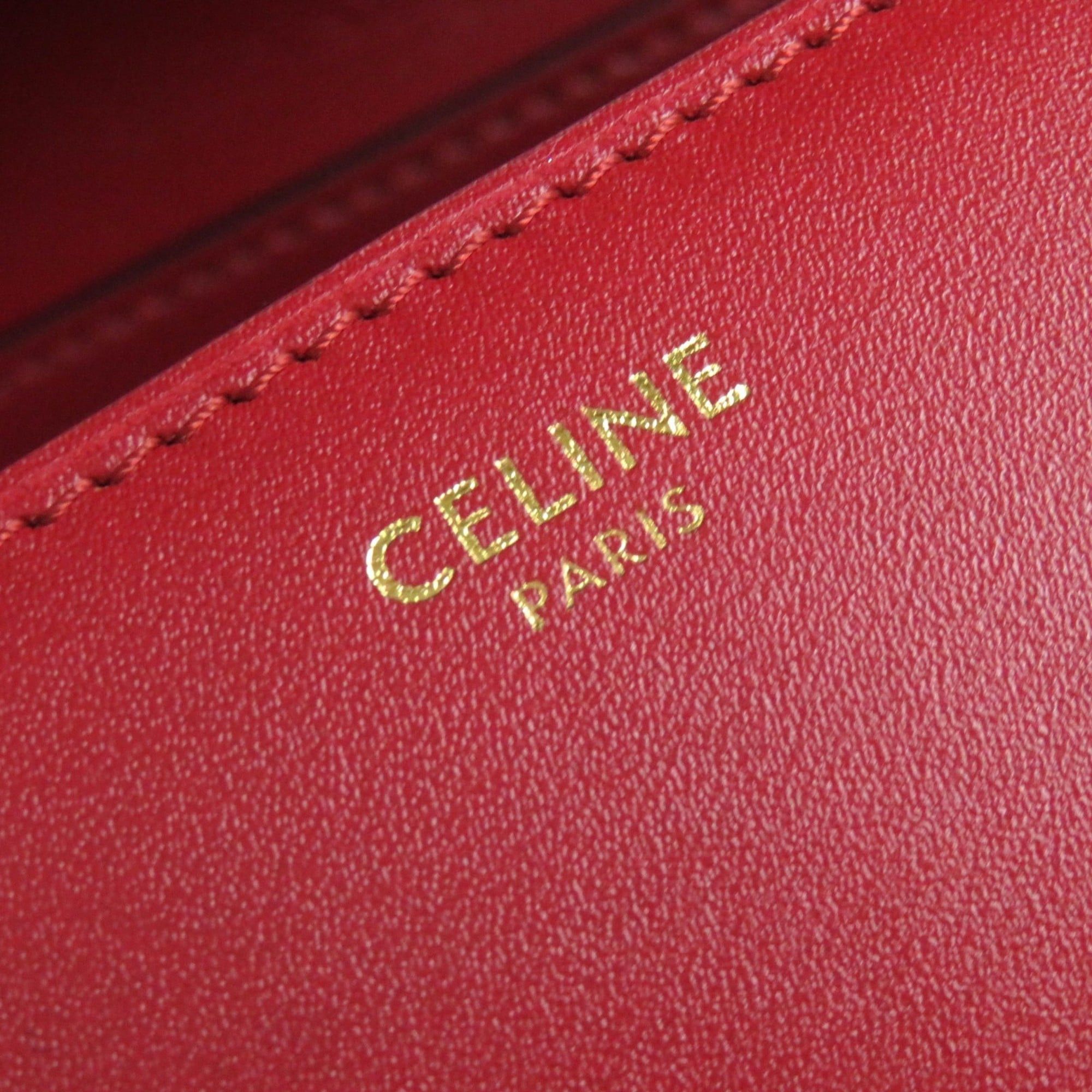 Celine CELINE CLASSIC BOX Small (189183DLS) Classic Box Leather Shoulder Bag in Red with Gold Hardware and Dust Bag, Made Italy Size ONE SIZE - 11 Thumbnail