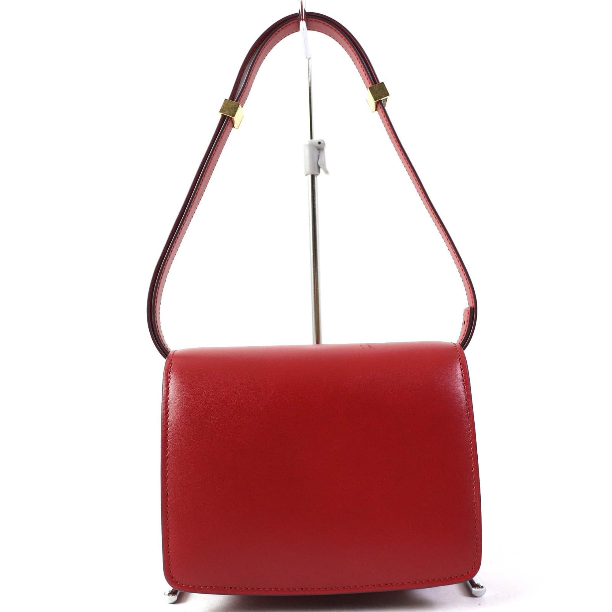 Celine CELINE CLASSIC BOX Small (189183DLS) Classic Box Leather Shoulder Bag in Red with Gold Hardware and Dust Bag, Made Italy Size ONE SIZE - 3 Thumbnail