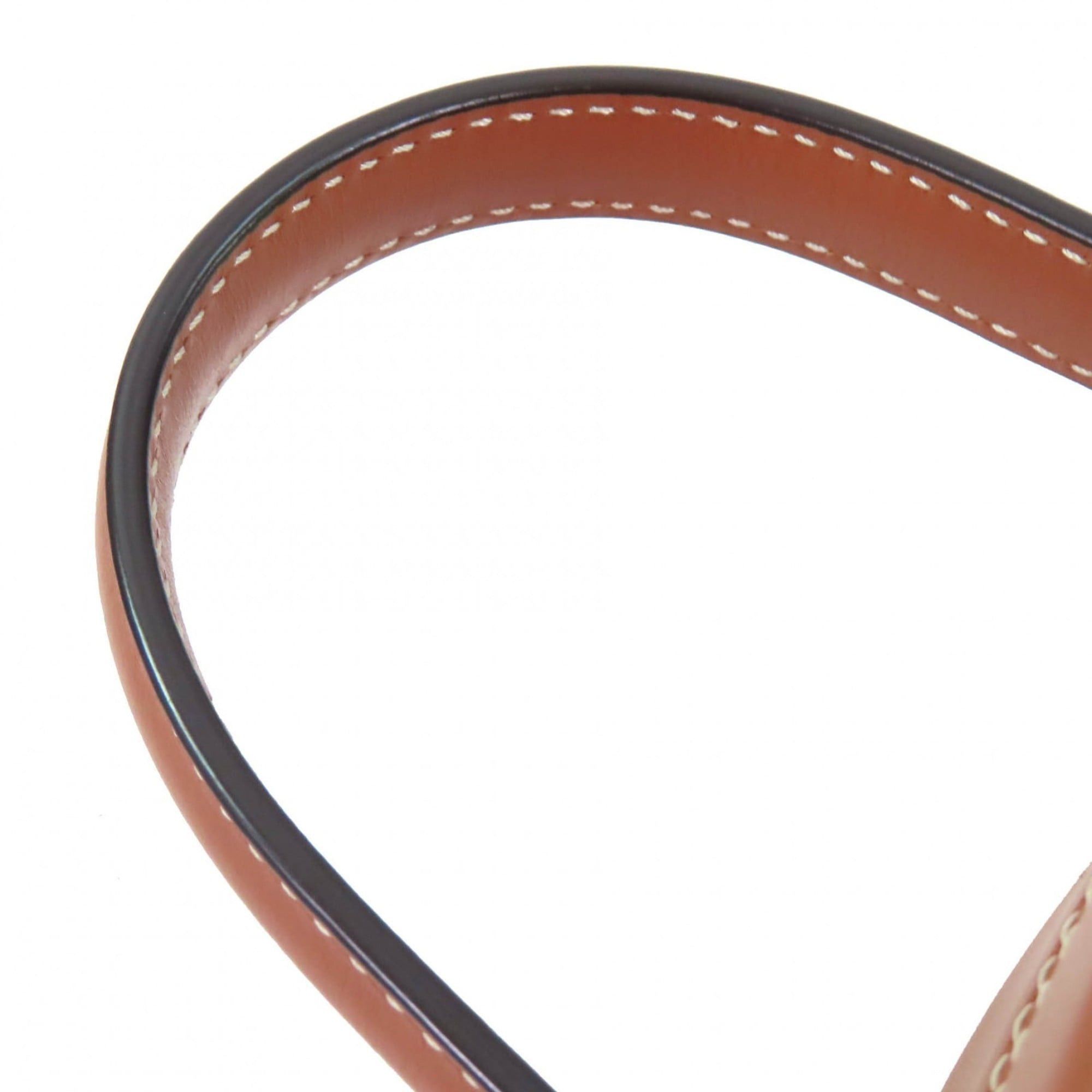 Celine CELINE 198613 Oval Minaudière Cuir Triomphe Smooth Calfskin Leather Handbag in Tan and Brown, Includes Dust Bag, Made Italy Size ONE SIZE - 7 Thumbnail