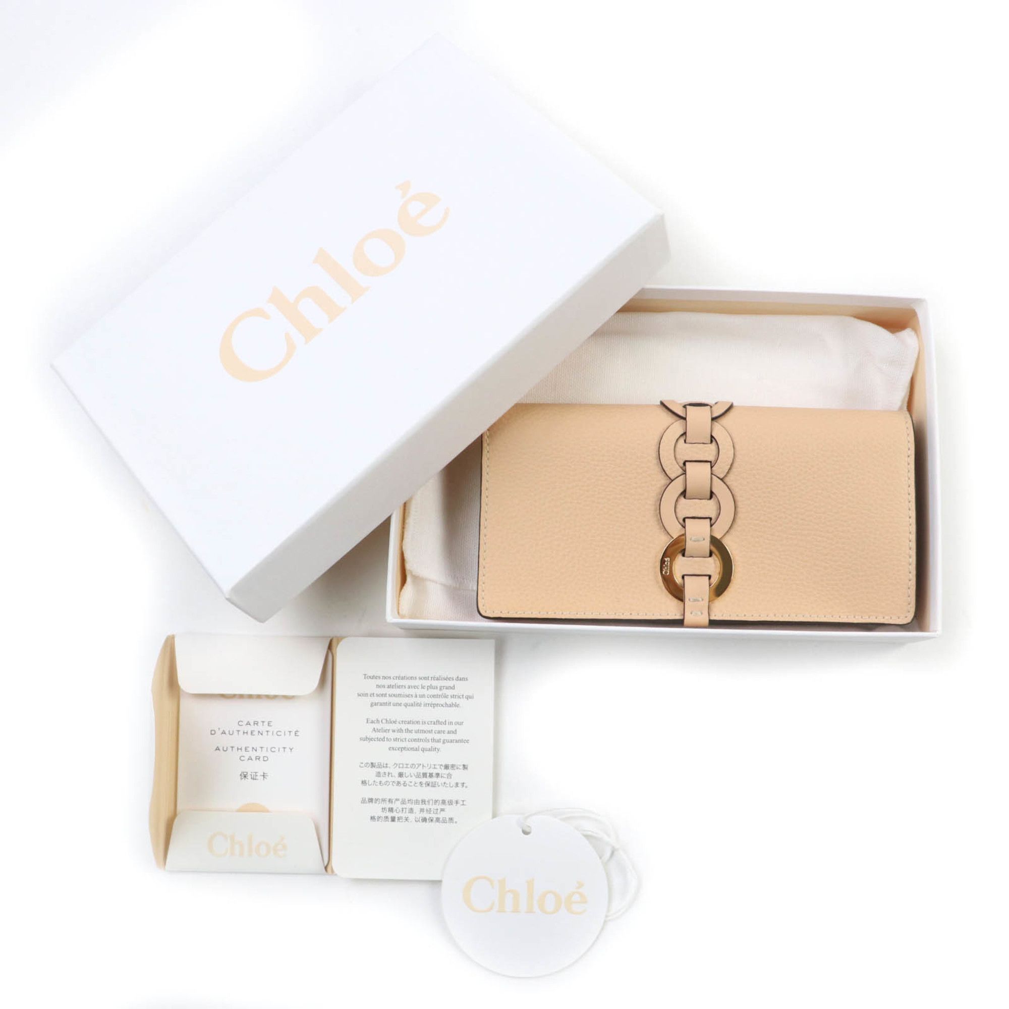 Chloe Chloé Chloe Darryl Sandy Beige Leather Wallet with Logo Hardware, CHC21SP115E04284, Bifold Wallet, Long Box and Dust Bag Included, Made in Spain Size ONE SIZE - 2 Thumbnail