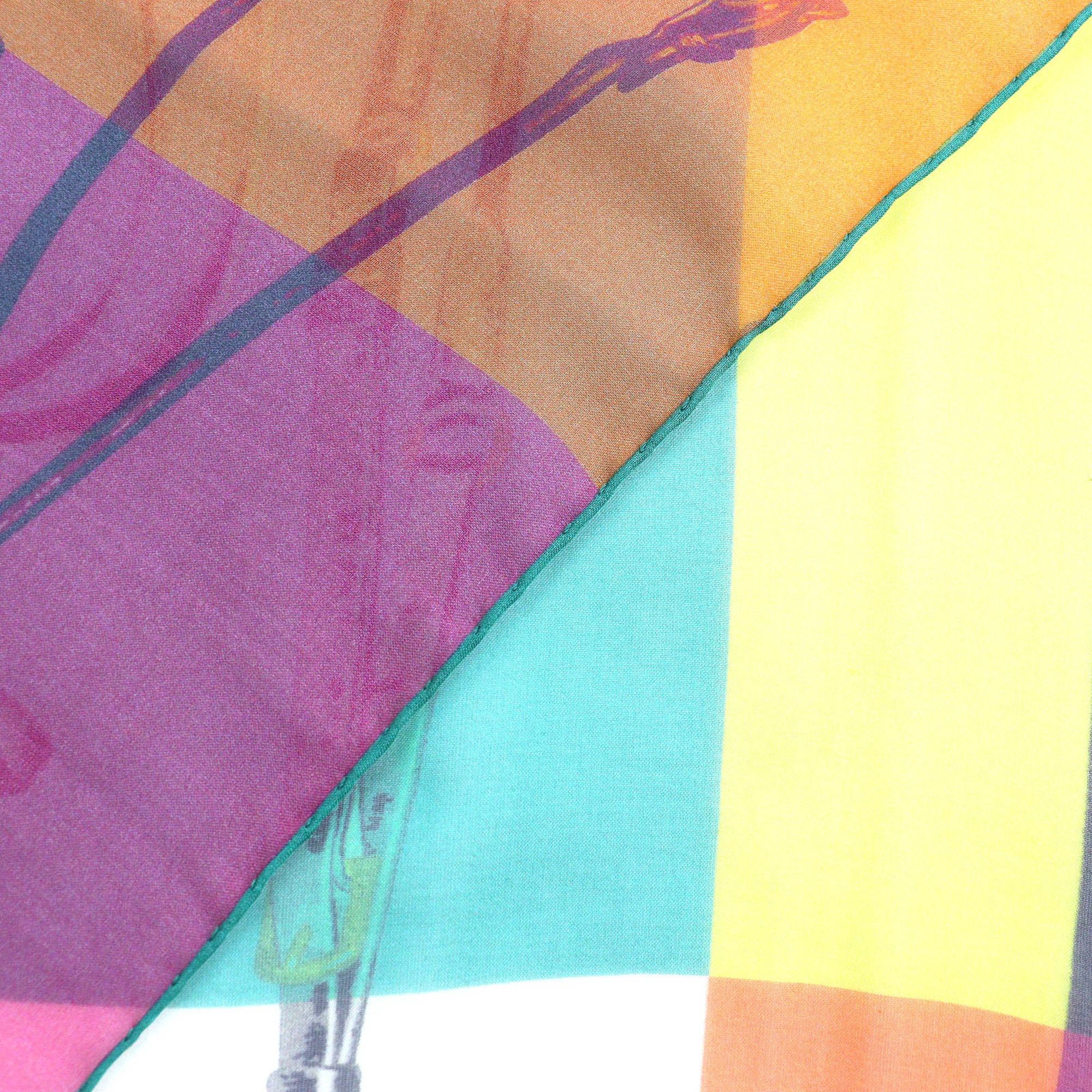 Hermes HERMES Brides Rebelles Saddlery, 100% Silk, Carré Size 140, Large Shawl/Scarf, Multicolor, Made in France, Women's Size ONE SIZE - 3 Thumbnail