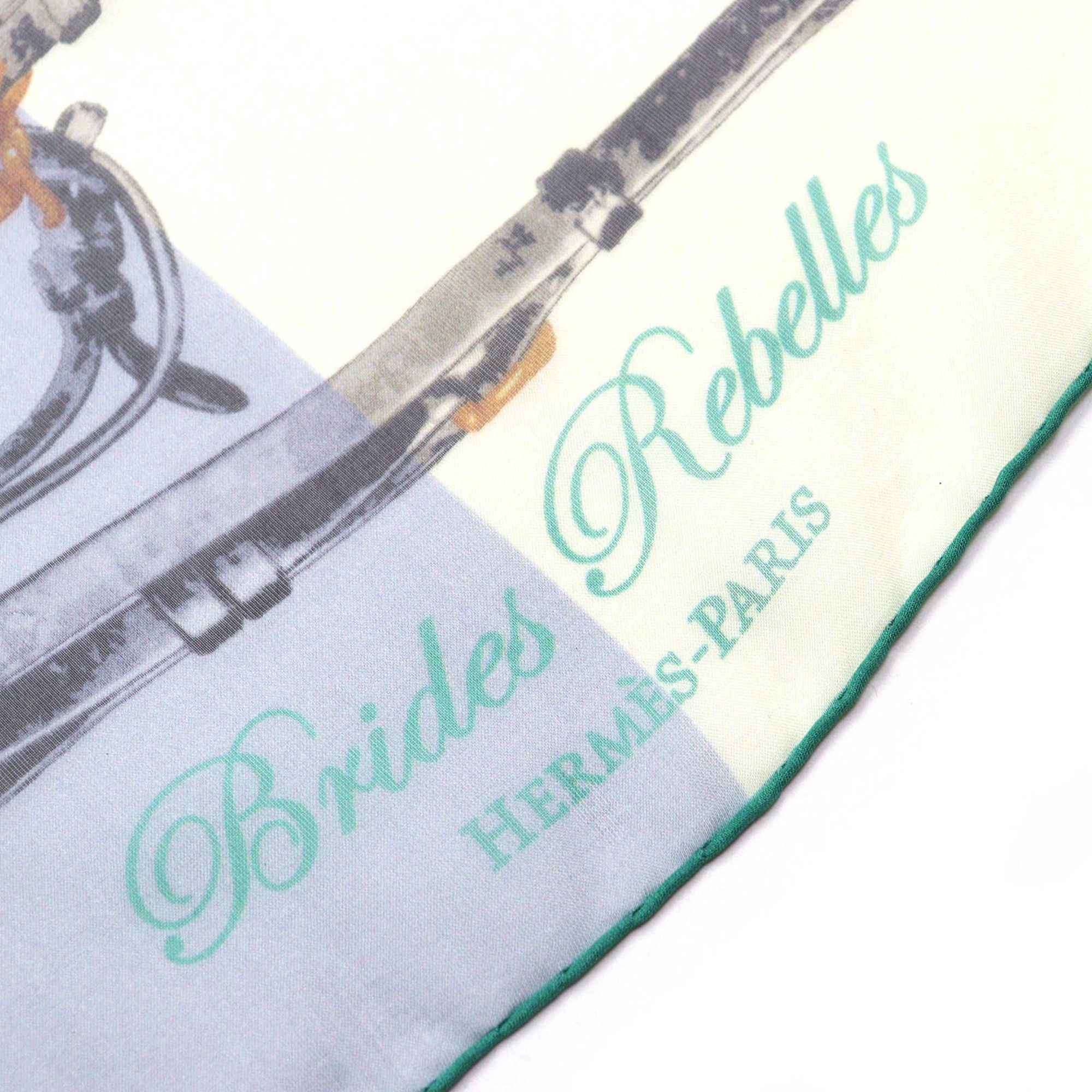 Hermes HERMES Brides Rebelles Saddlery, 100% Silk, Carré Size 140, Large Shawl/Scarf, Multicolor, Made in France, Women's Size ONE SIZE - 5 Thumbnail