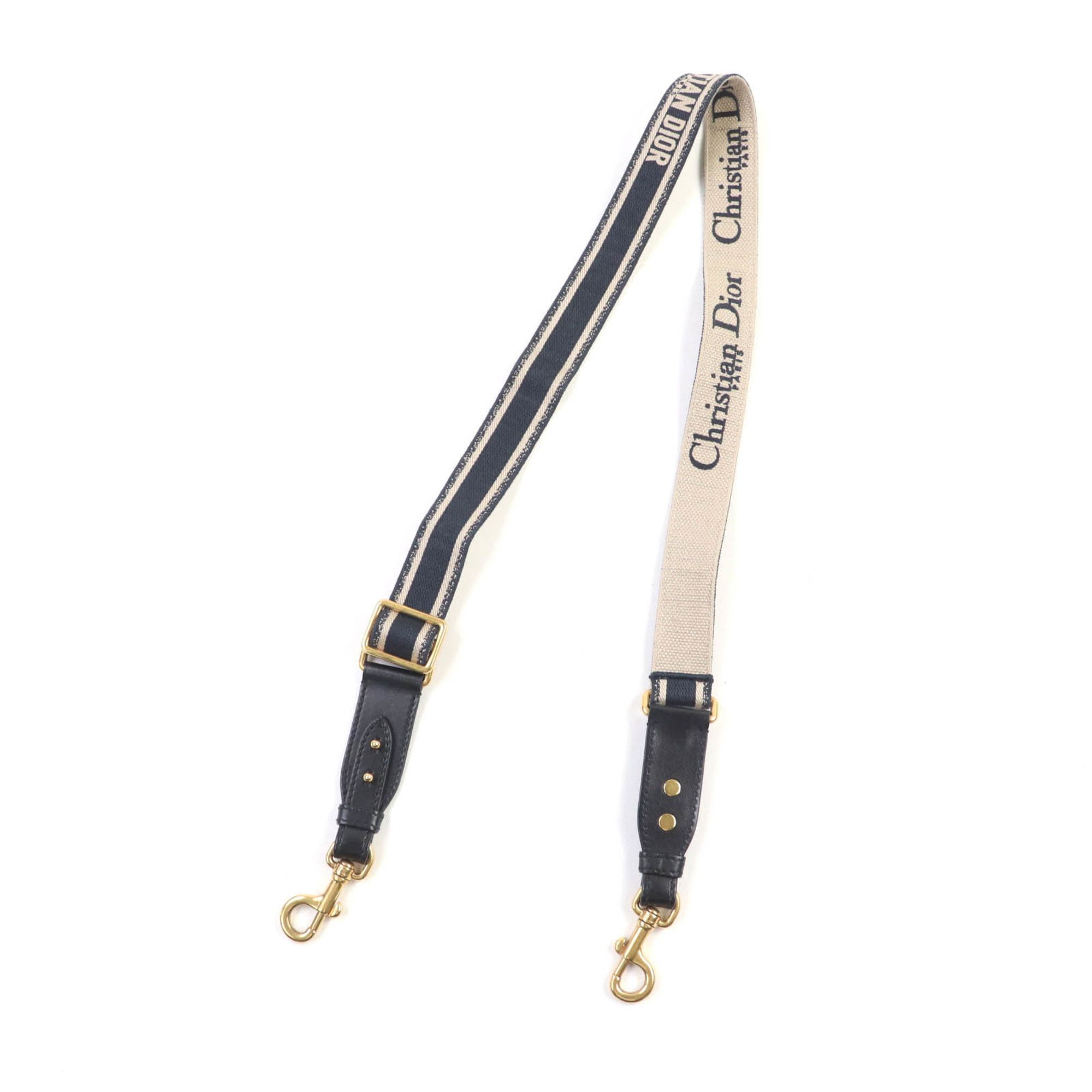 Dior Christian Dior S8553CBTE Canvas Embroidered Logo Design Shoulder Strap, Navy, Made in Italy, Women's Size ONE SIZE - 2 Thumbnail