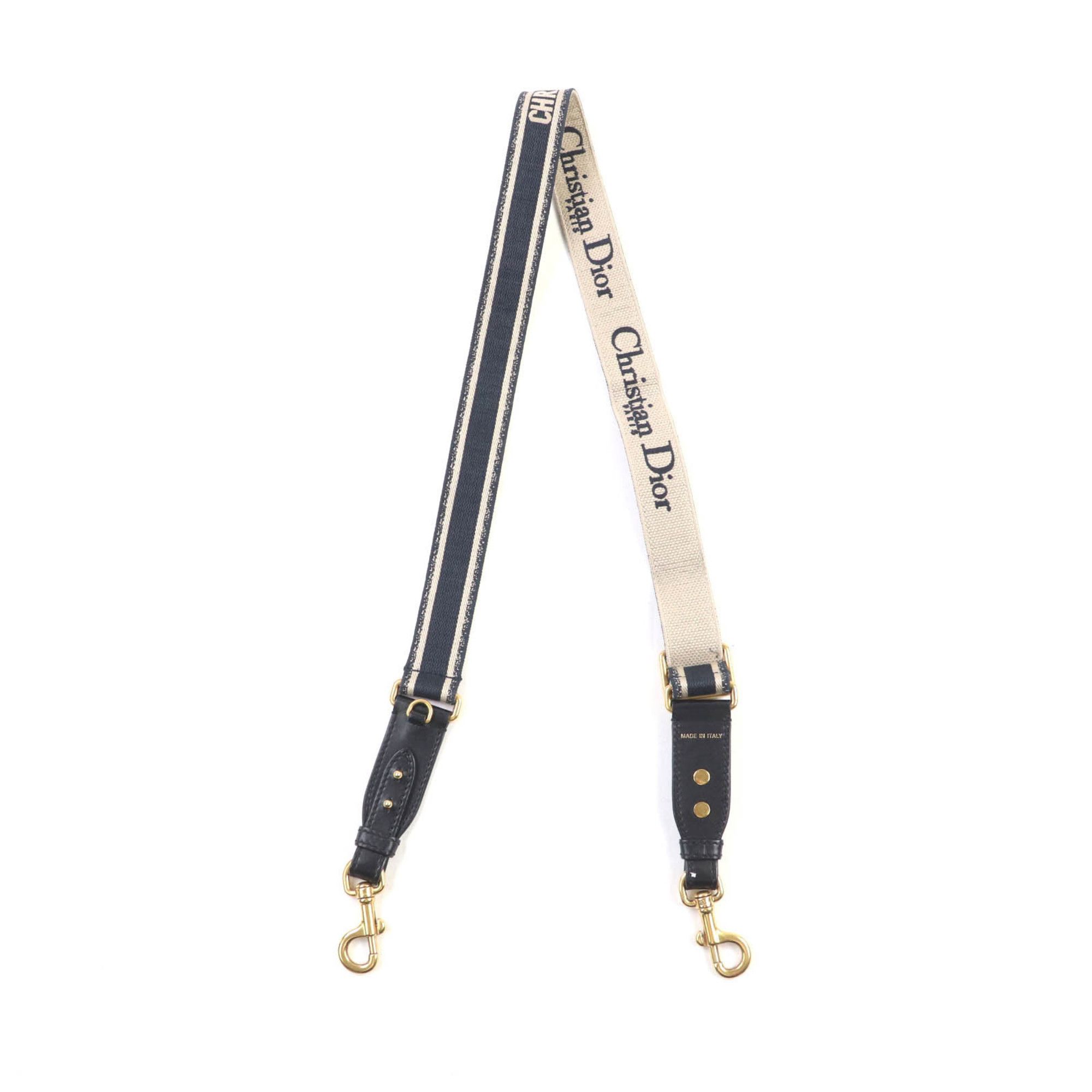 Dior Christian Dior S8553CBTE Canvas Embroidered Logo Design Shoulder Strap, Navy, Made in Italy, Women's Size ONE SIZE - 3 Thumbnail