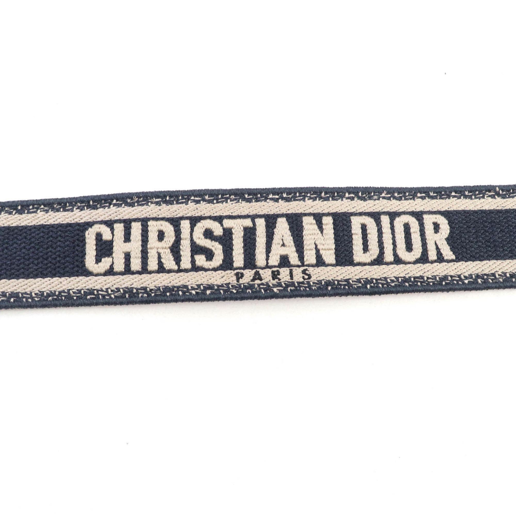 Dior Christian Dior S8553CBTE Canvas Embroidered Logo Design Shoulder Strap, Navy, Made in Italy, Women's Size ONE SIZE - 6 Thumbnail