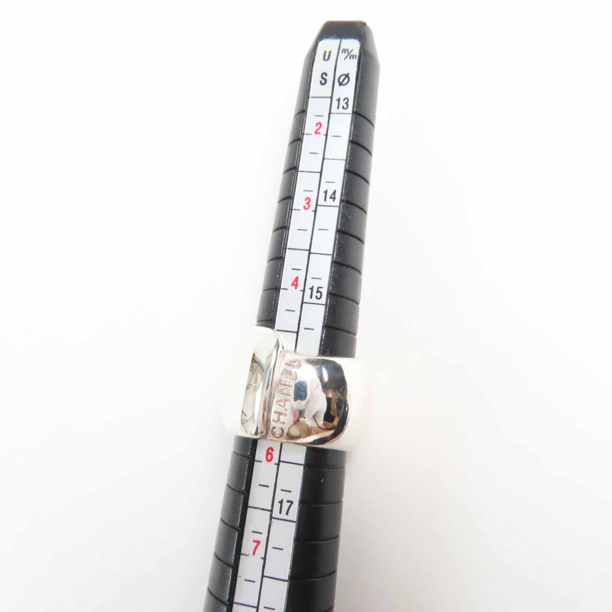 Chanel CHANEL Vintage Logo Ring, SV925 Silver, 18g, Women's Size ONE SIZE - 6 Thumbnail