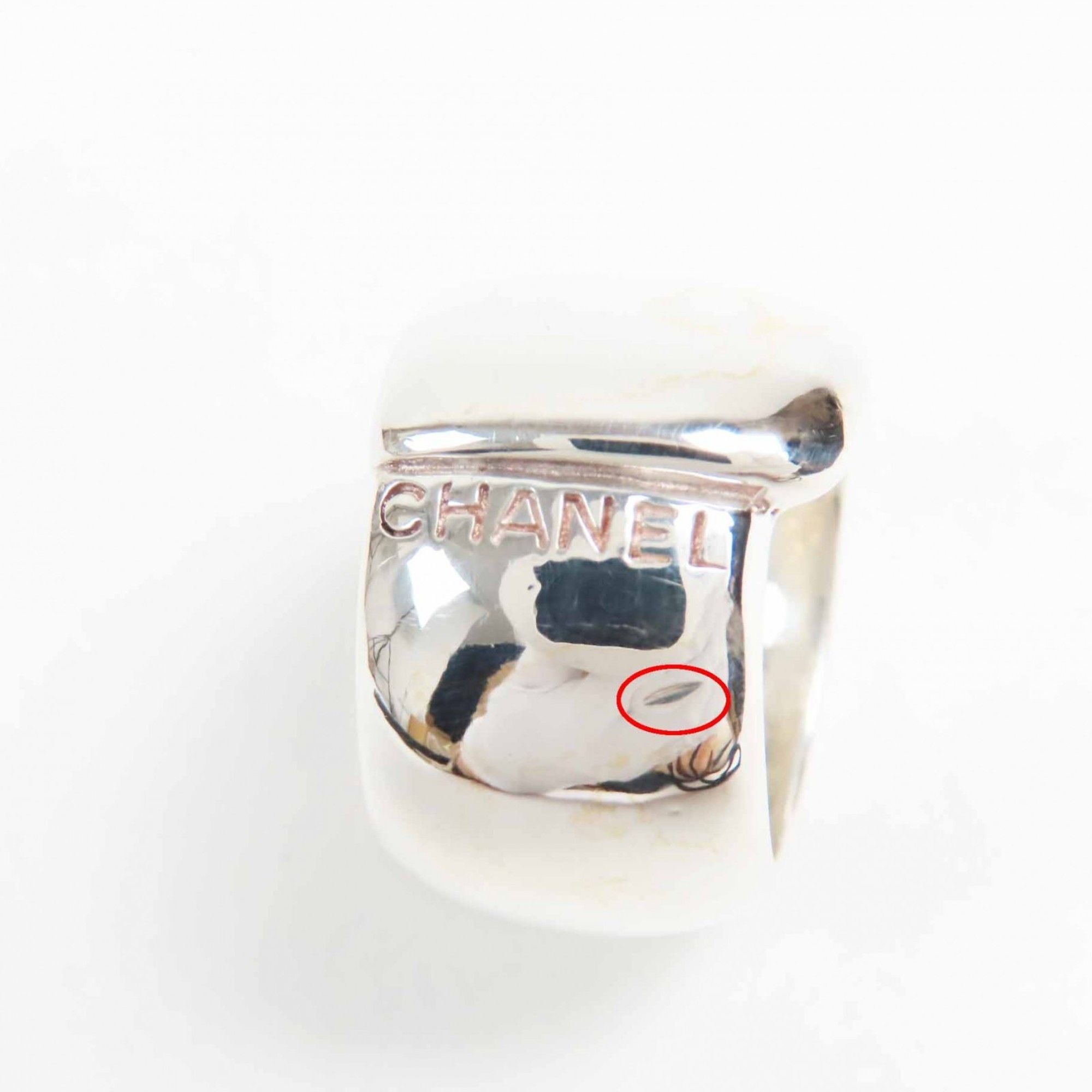 Chanel CHANEL Vintage Logo Ring, SV925 Silver, 18g, Women's Size ONE SIZE - 8 Thumbnail
