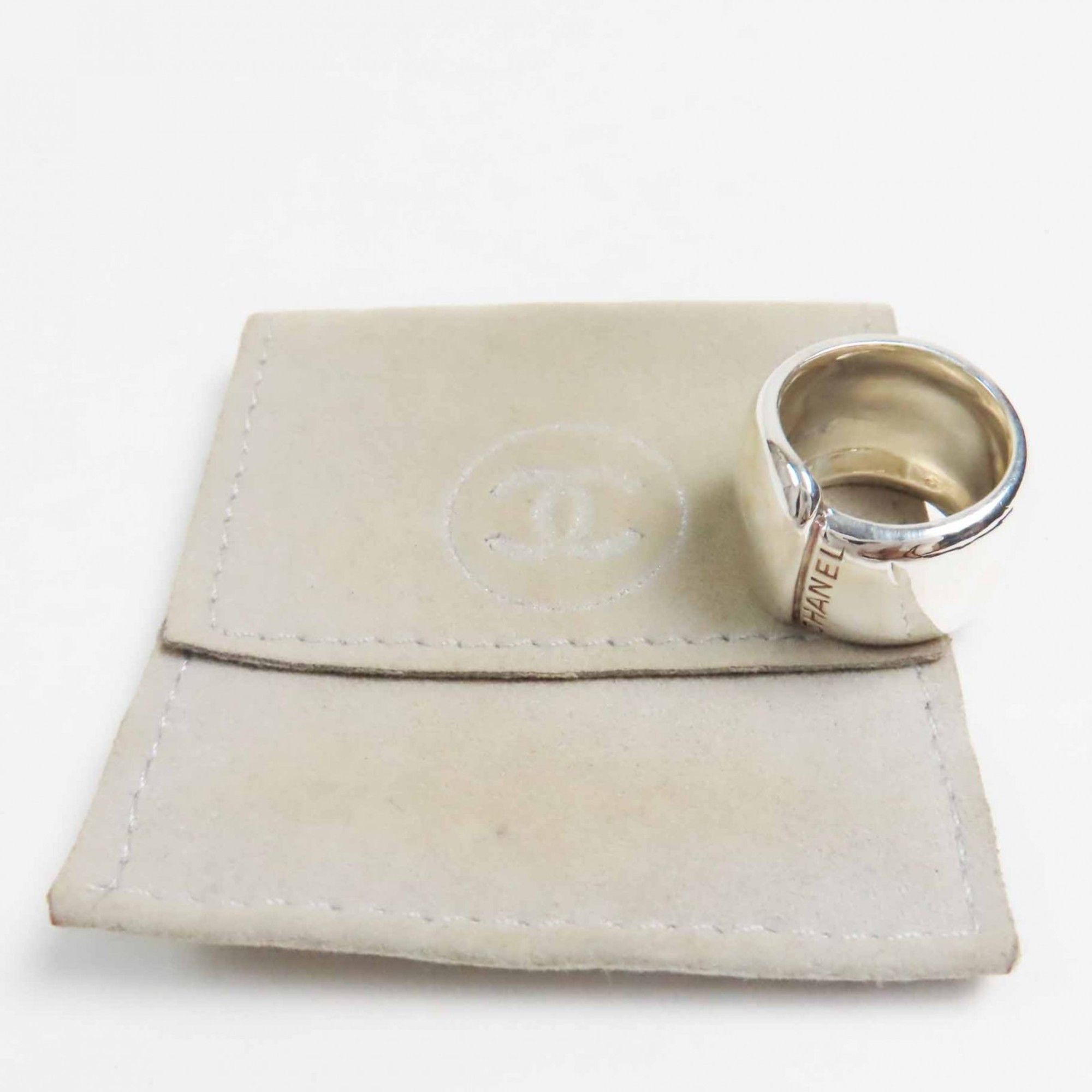 Chanel CHANEL Vintage Logo Ring, SV925 Silver, 18g, Women's Size ONE SIZE - 2 Thumbnail