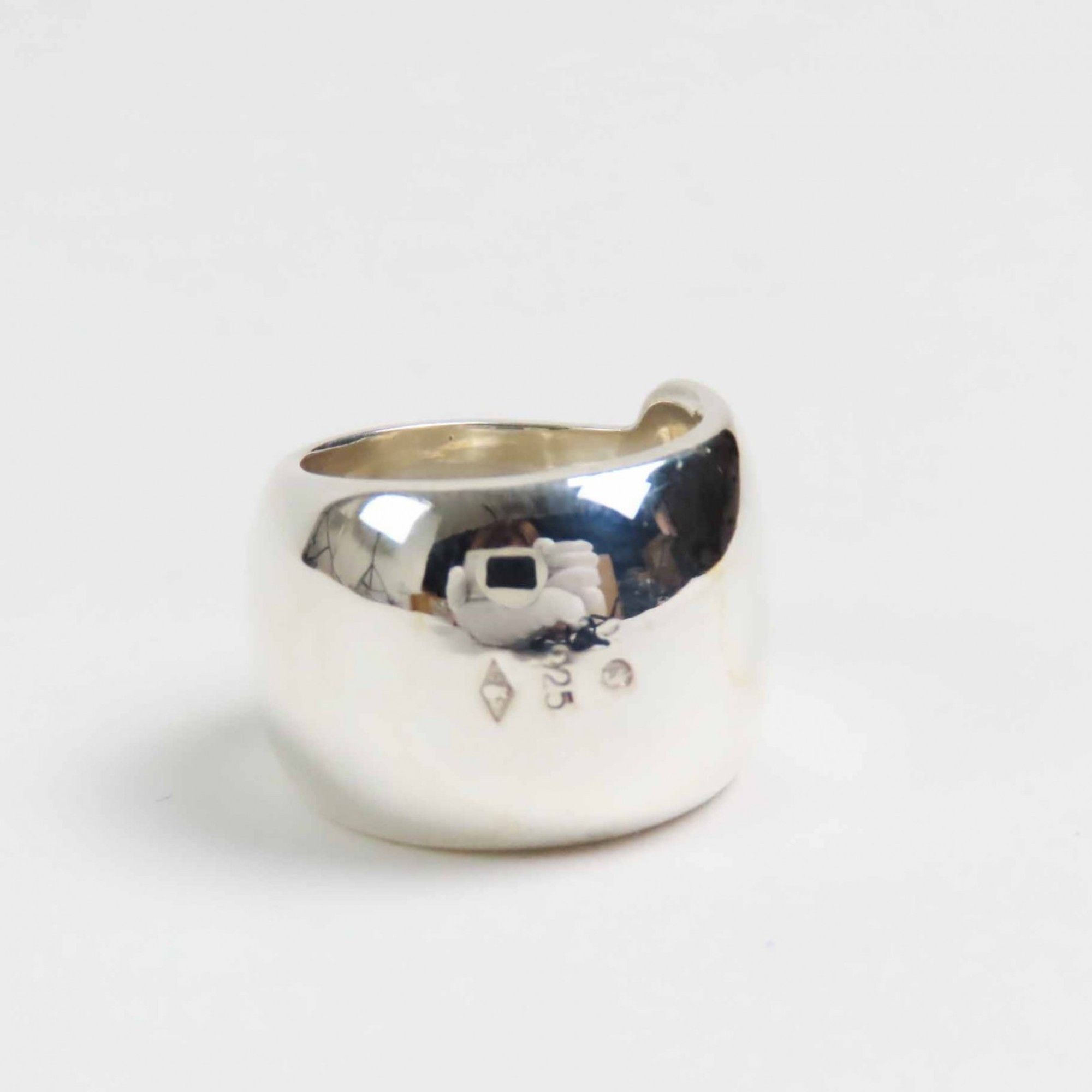 Chanel CHANEL Vintage Logo Ring, SV925 Silver, 18g, Women's Size ONE SIZE - 4 Thumbnail