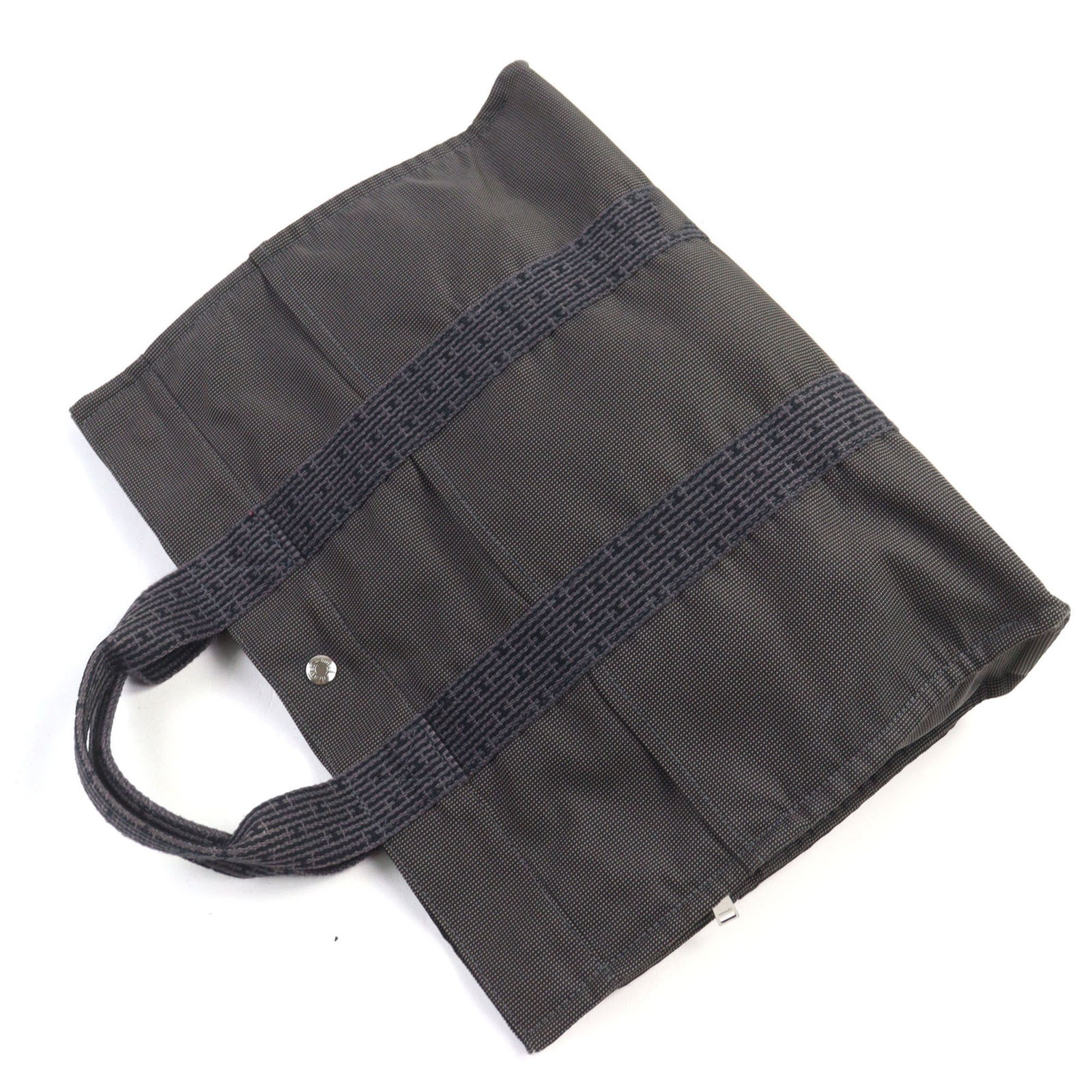 Hermes HERMES Air Line MM Silver Hardware H Logo with Serie Buttons Canvas Tote Bag Gray Made in France Women's Size ONE SIZE - 5 Thumbnail