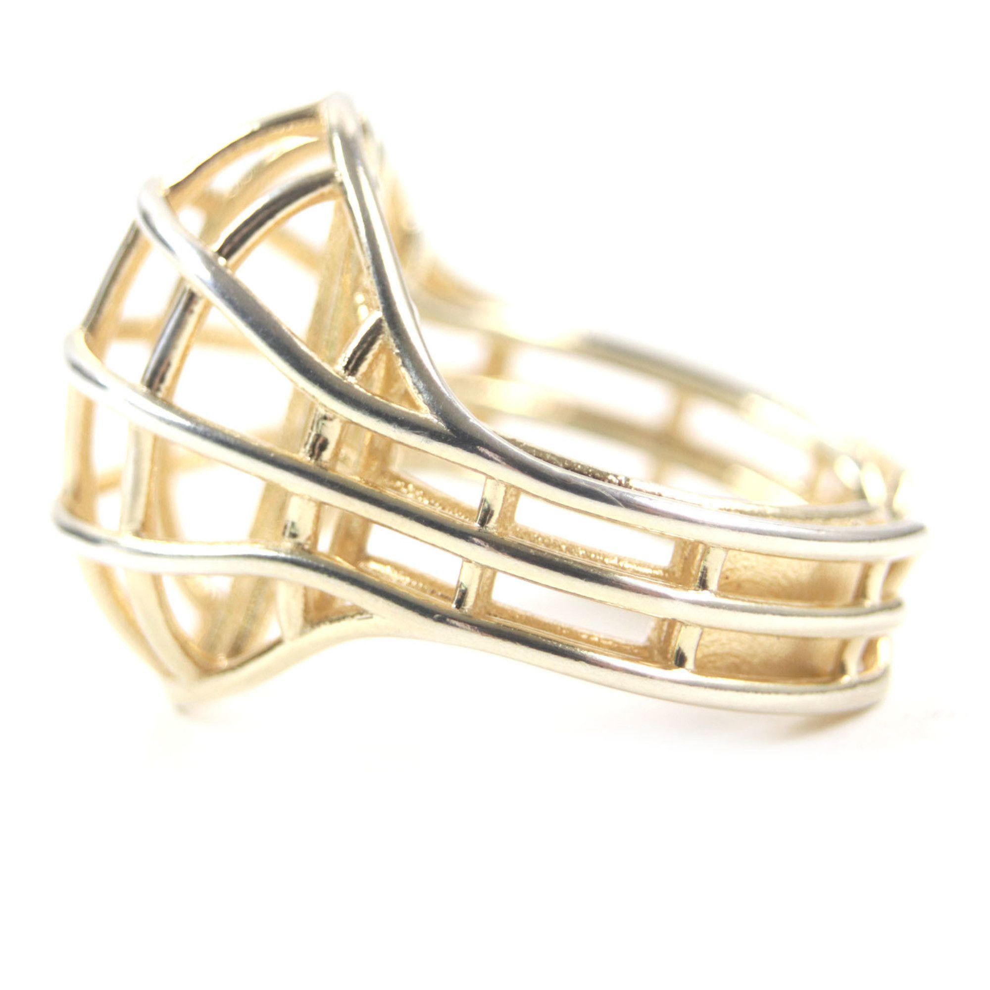 Bottega Veneta BOTTEGA VENETA 707858 3D Wire Ring, AG925 Gold, Size 13, Includes Box and Dust Bag, Weight 6.58g, Men's Size ONE SIZE - 4 Thumbnail